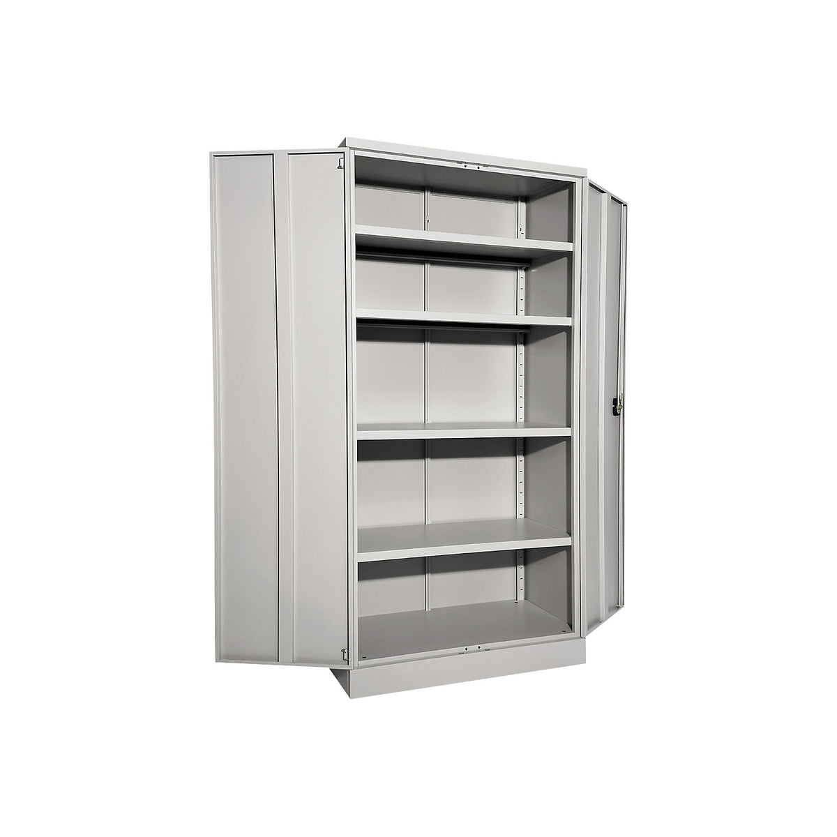 Nilas steel cupboard, with 4 shelves, HxWxD 1950 x 915 x 421 mm, light grey.
