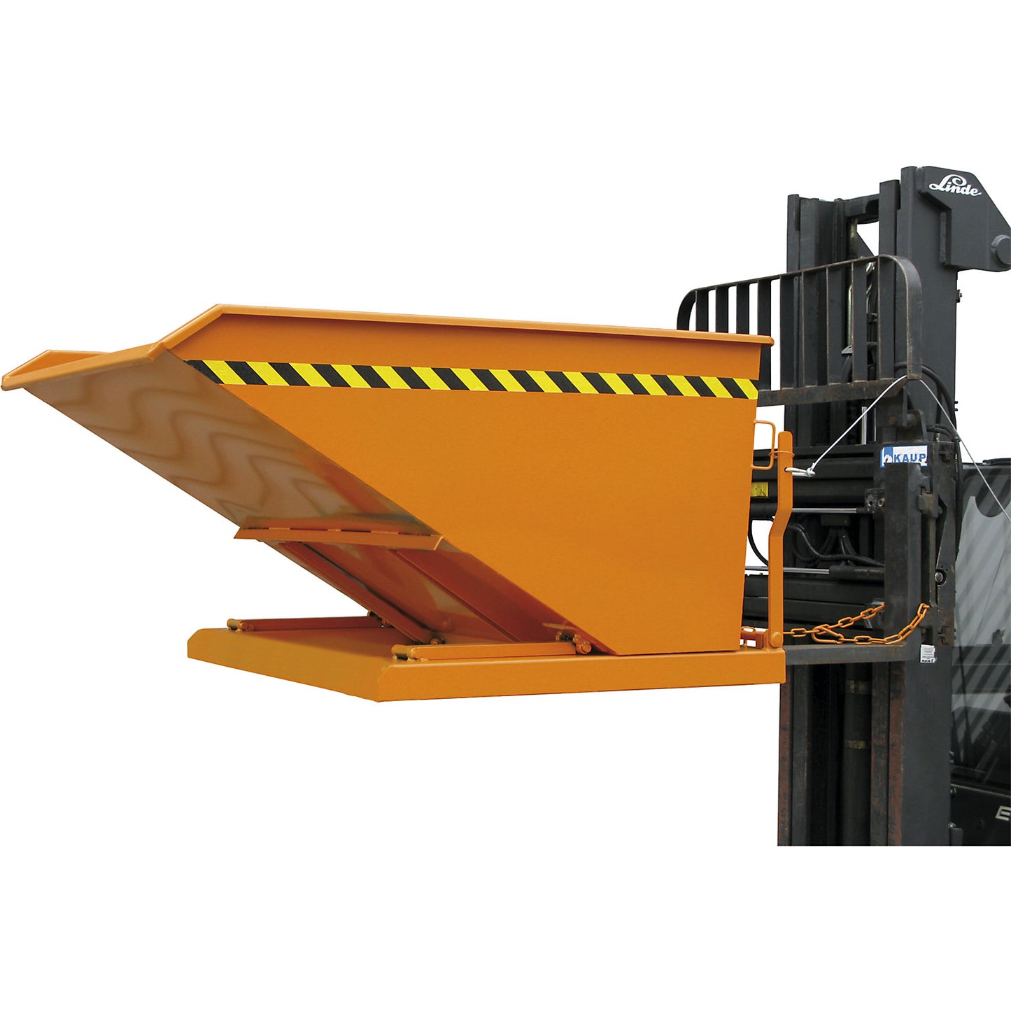 Tilting skip, with scissor tilt mechanism, capacity 500 l, charcoal RAL 7016.