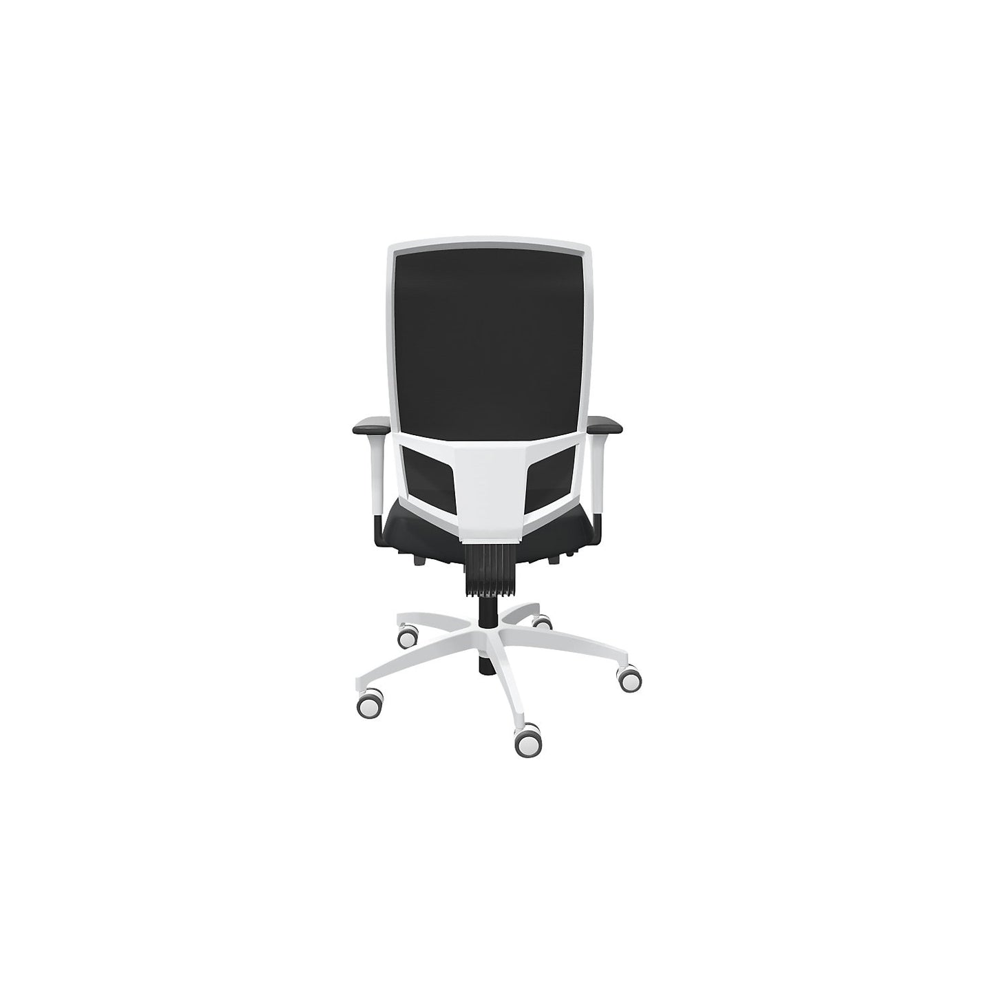 JUST EVO MESH office swivel chair, with mesh back rest, white, black.