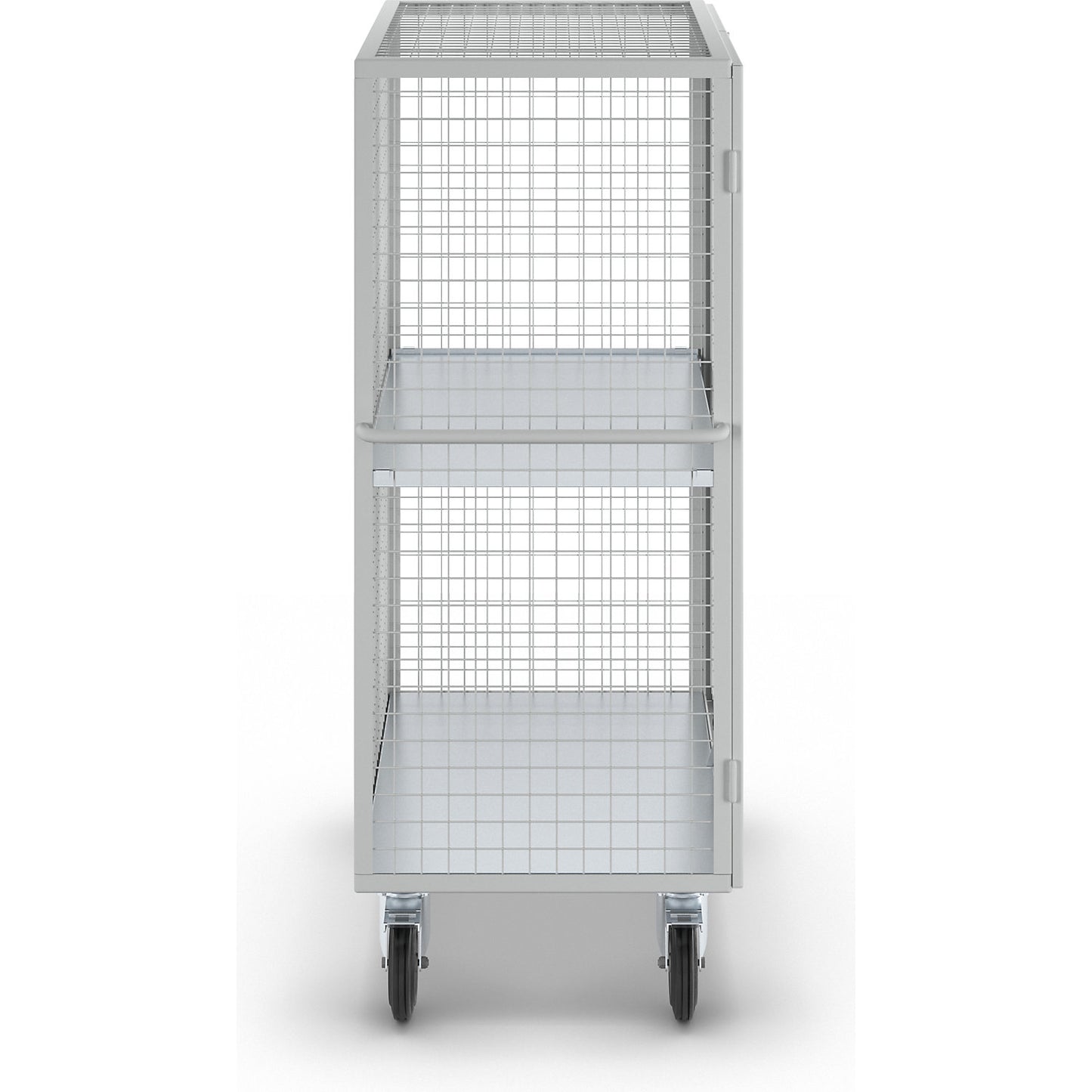 ESD shelf truck, double doors, 1 shelf, light grey.