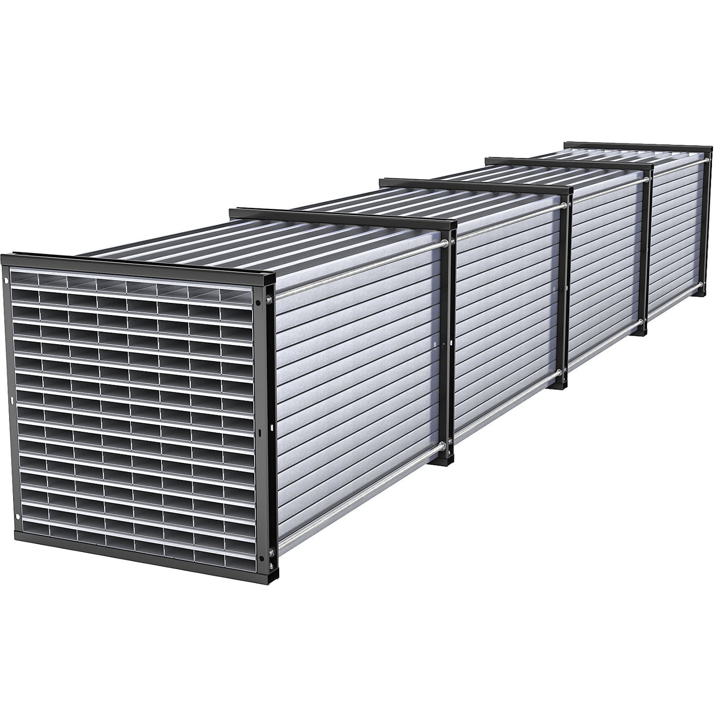 Honeycomb shelving unit, HxWxD 1000 x 1000 x 6000 mm, 128 trays, 8 x 16 compartments.