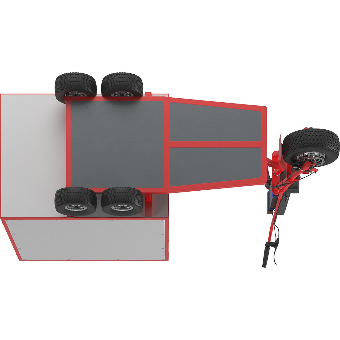 XXL PRO electric transport dolly, 5 wheels, with open box, red.