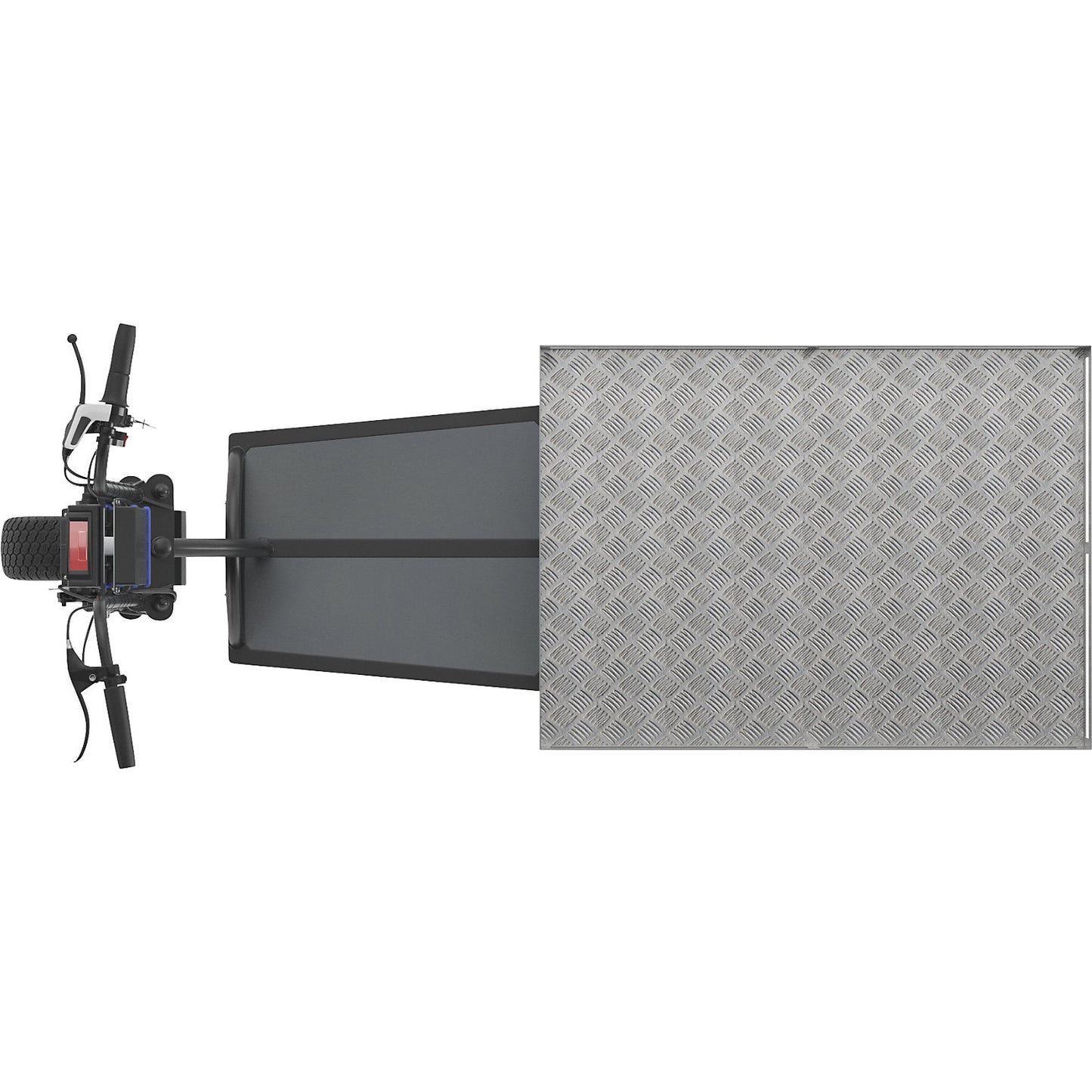 XXL PRO electric transport dolly, 5 wheels, with tray, black.