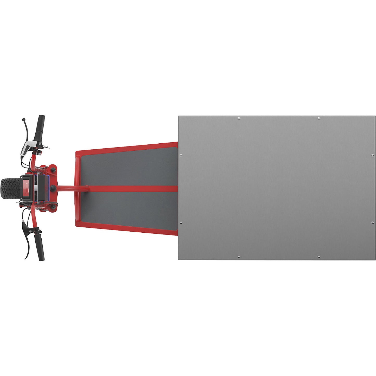 XXL PRO electric transport dolly, 5 wheels, with shelf, red.