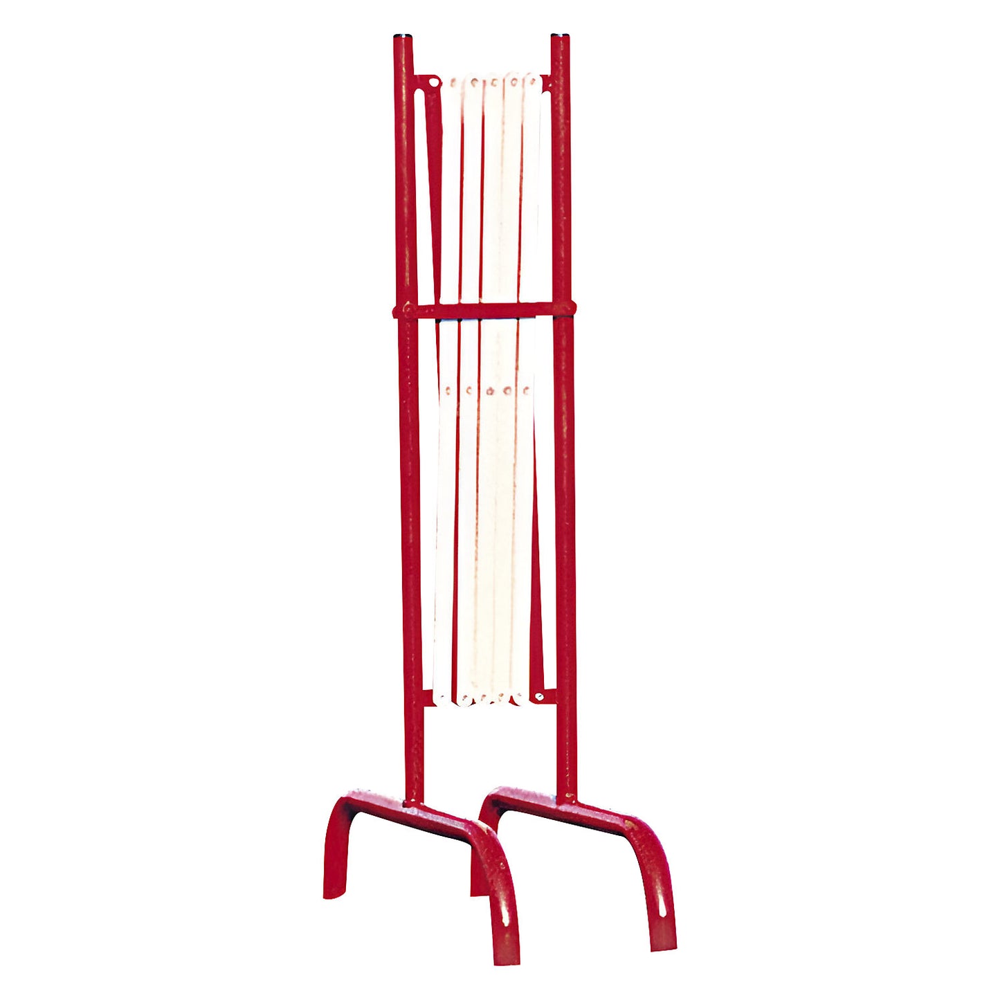 Expanding barrier, steel, extendable, 2 feet, pack of 4, red/white, max. length 3000 mm.
