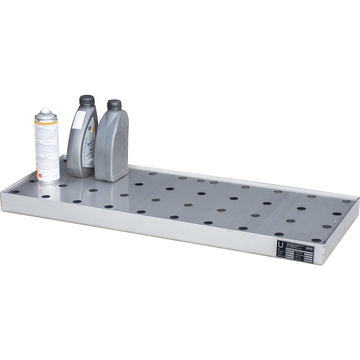 Small container tray, made of stainless steel, capacity 11 l, with perforated stainless steel grate.