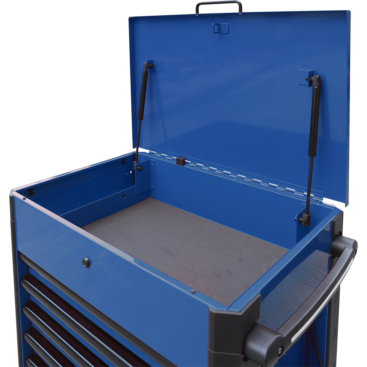 Tool trolley with lid compartment, HxWxD 1015 x 722 x 482 mm, gentian blue/black.