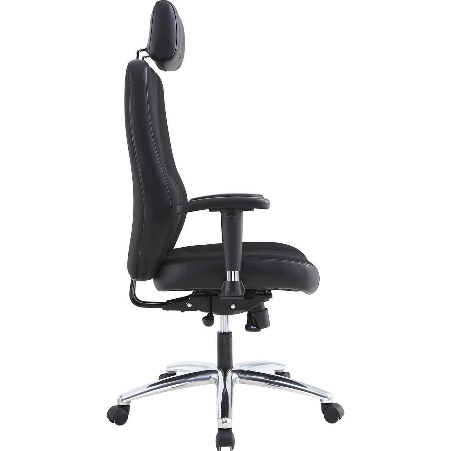 Zenit office chair, height adjustable arm rests, fabric, black.