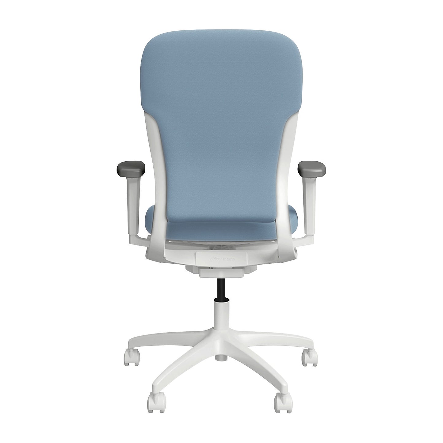 MOTION office chair, upholstered backrest, white, light blue.