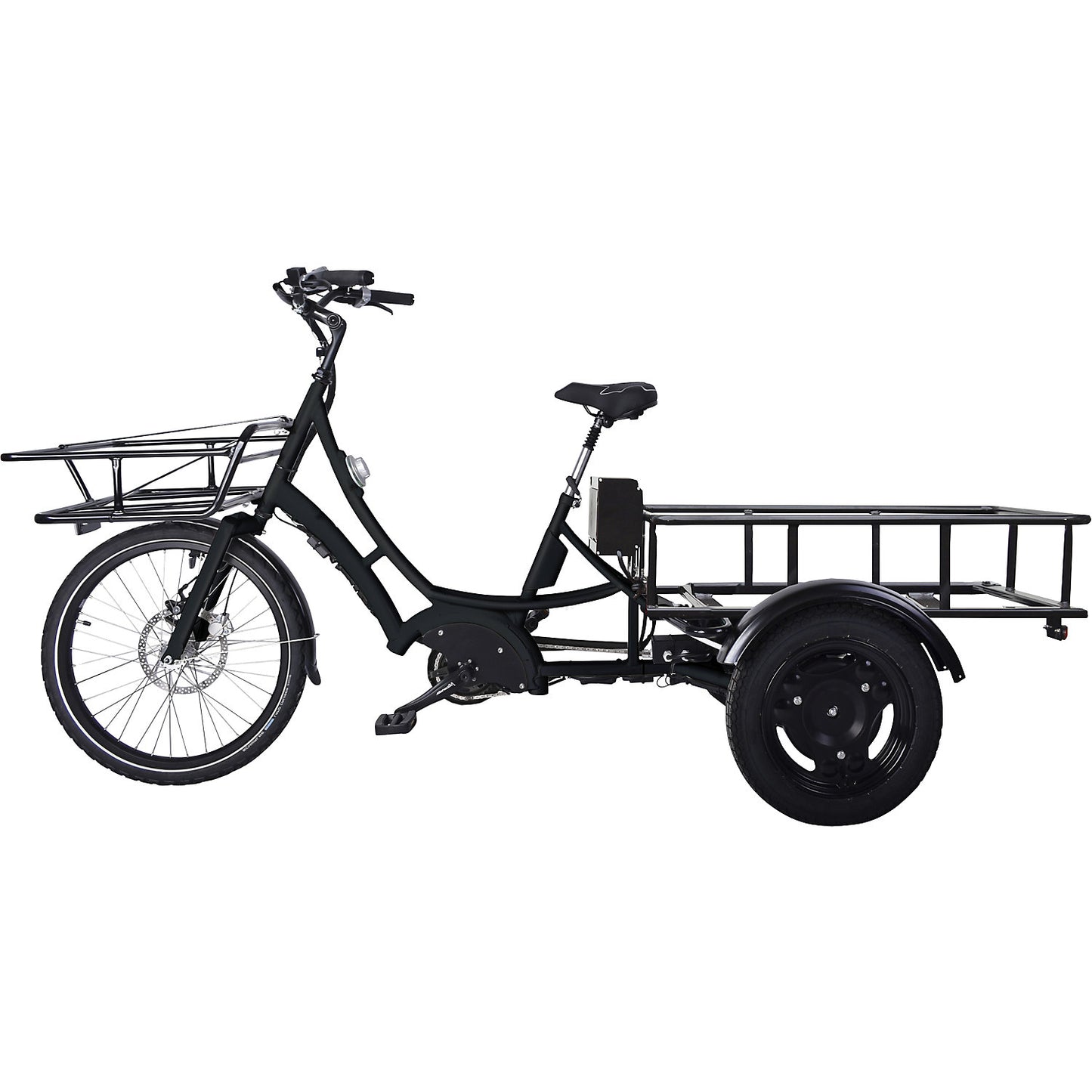 VS3E eDrive Augsburg cargo bicycle, hydraulic Magura brakes, black.