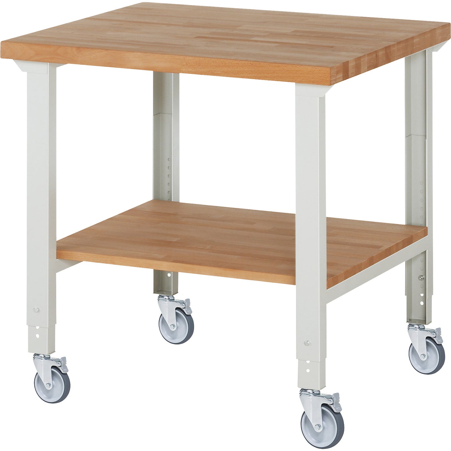 Mobile workbench series 7000, 4 swivel castors, shelf, worktop WxD 1000 x 900 mm.