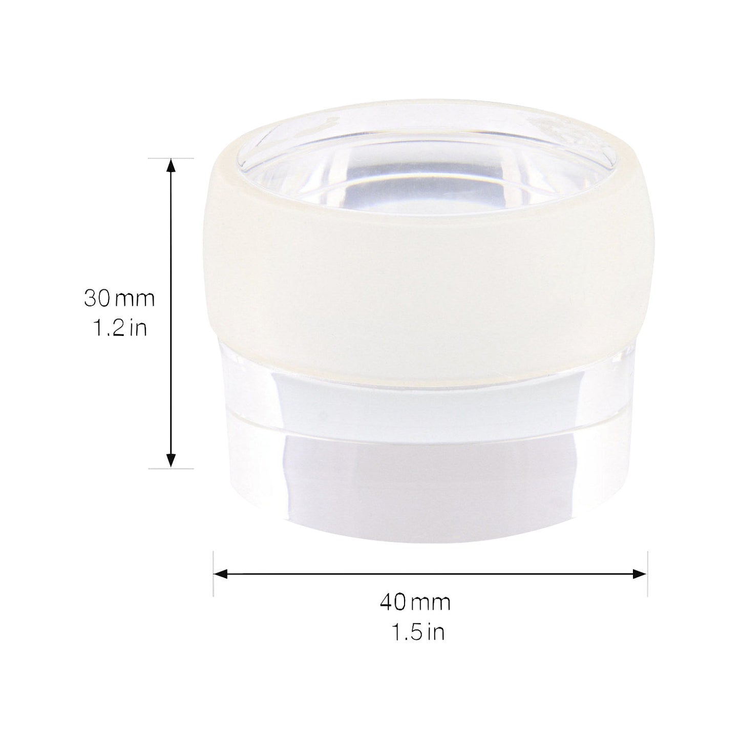 Floor mounted door stopper, Ø 40 mm, pack of 4, 30 mm, transparent.