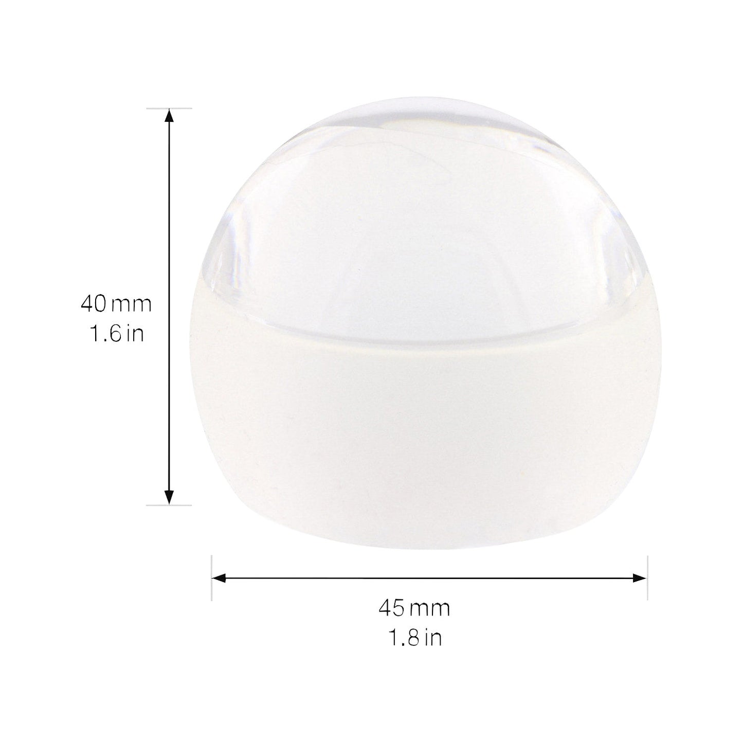 Floor mounted door stopper, 45 mm, pack of 4, 40 mm, transparent.