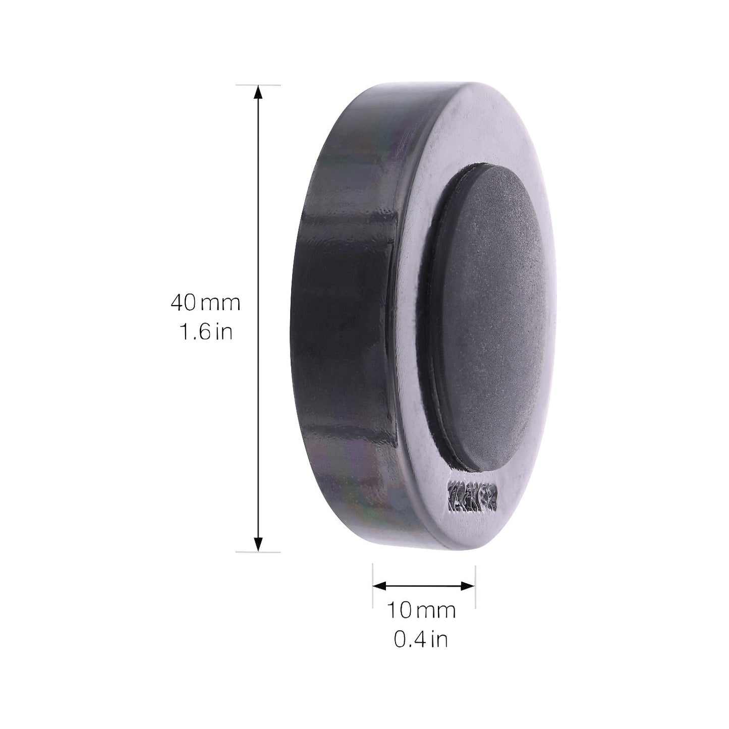 Designer wall mounted door stopper, Ø 38 mm, pack of 2, height 10 mm, transparent smoky/black.