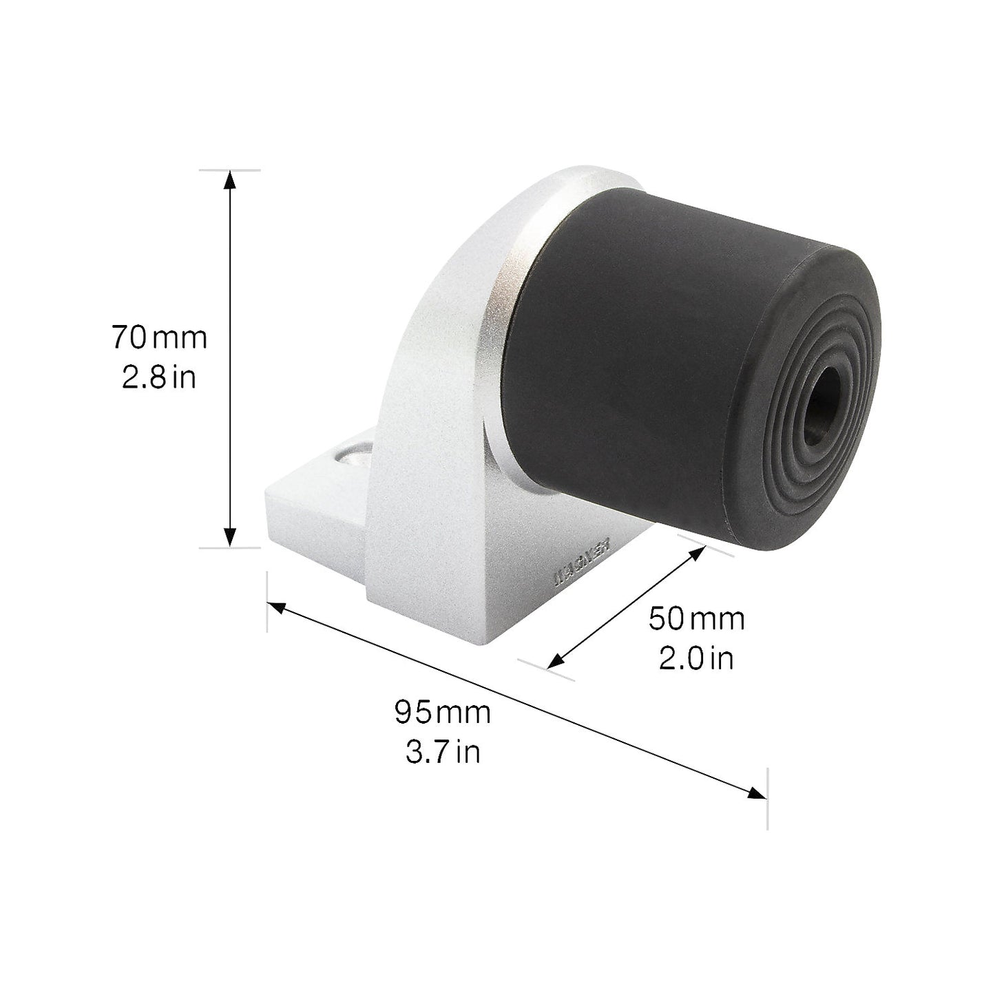EH500 floor mounted door stopper, for bolting in place, LxWxH 52 x 94 x 70 mm.