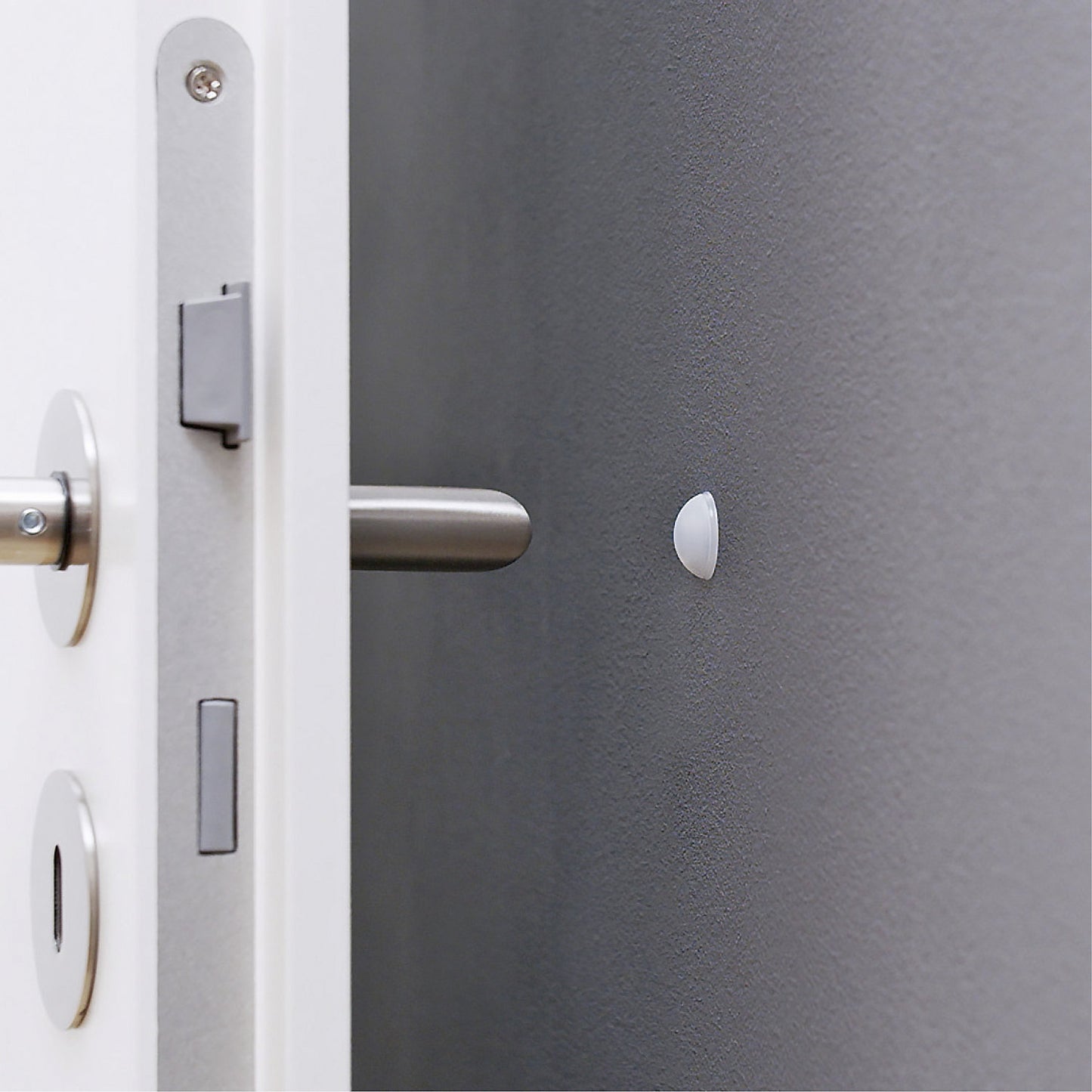 Wall buffer, pouch / card, Ø 20 mm, 10 items, height 7 mm, satin finish.