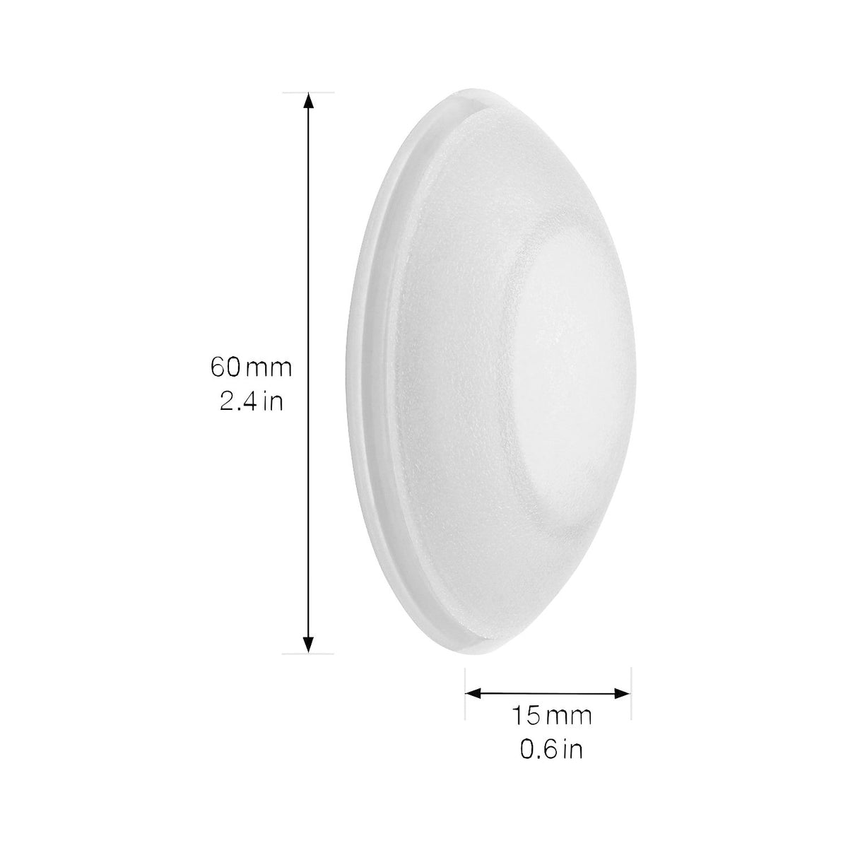 Wall buffer, pouch / card, Ø 60 mm, 5 items, height 15 mm, satin finish.