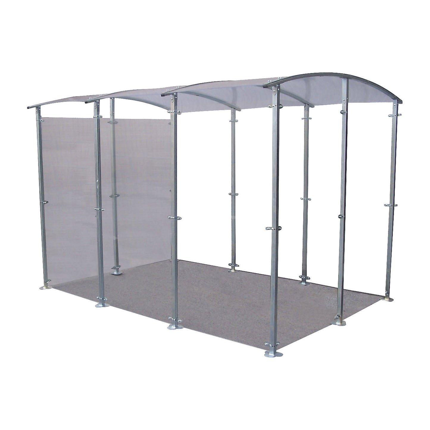 Metal shelter, shelter, freestanding model 6 m², HxW 2205 x 2350 mm, metal finish.