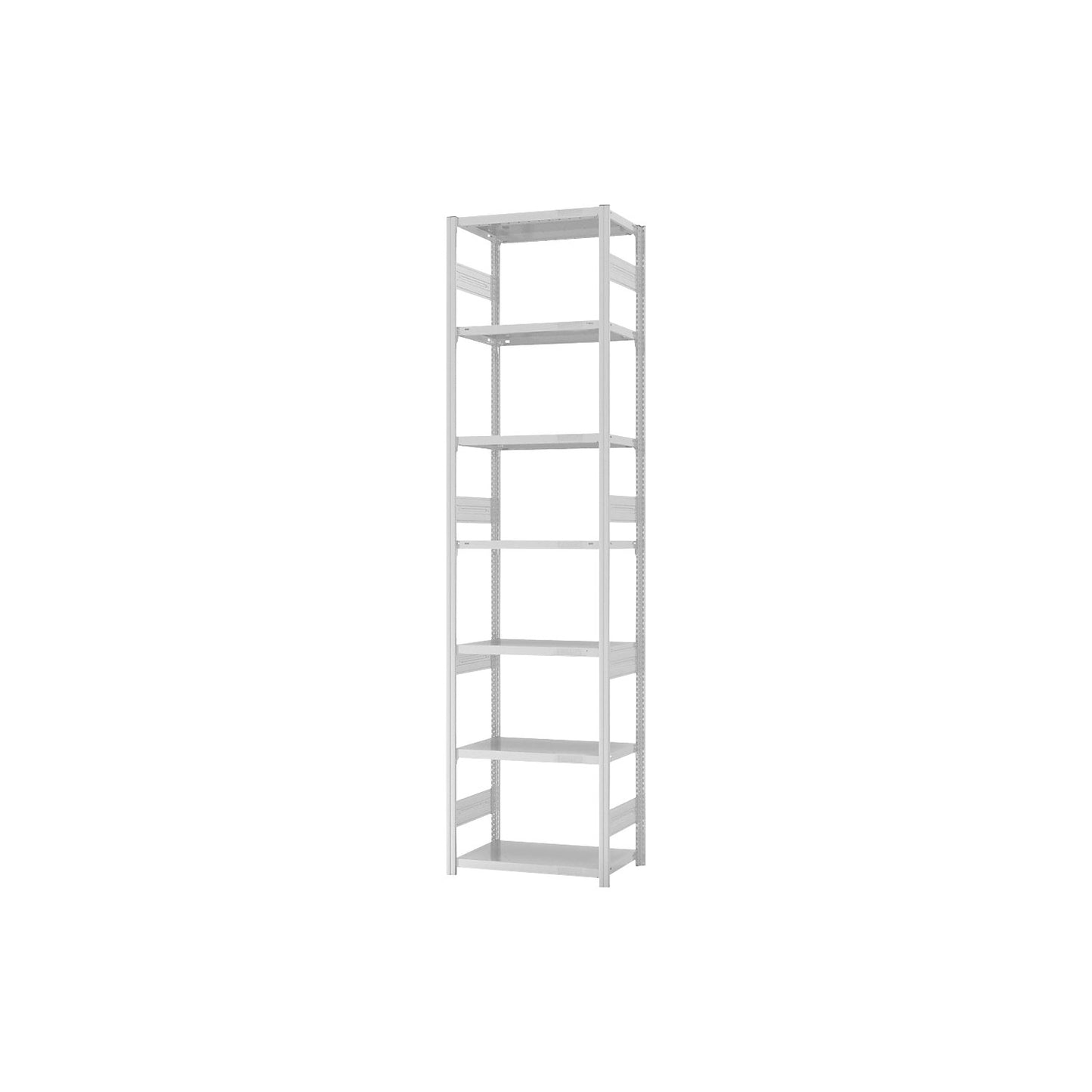 Heavy duty boltless shelving unit, double-sided, HxWxD 3000 x 750 x 400 mm, grey, standard shelving unit.