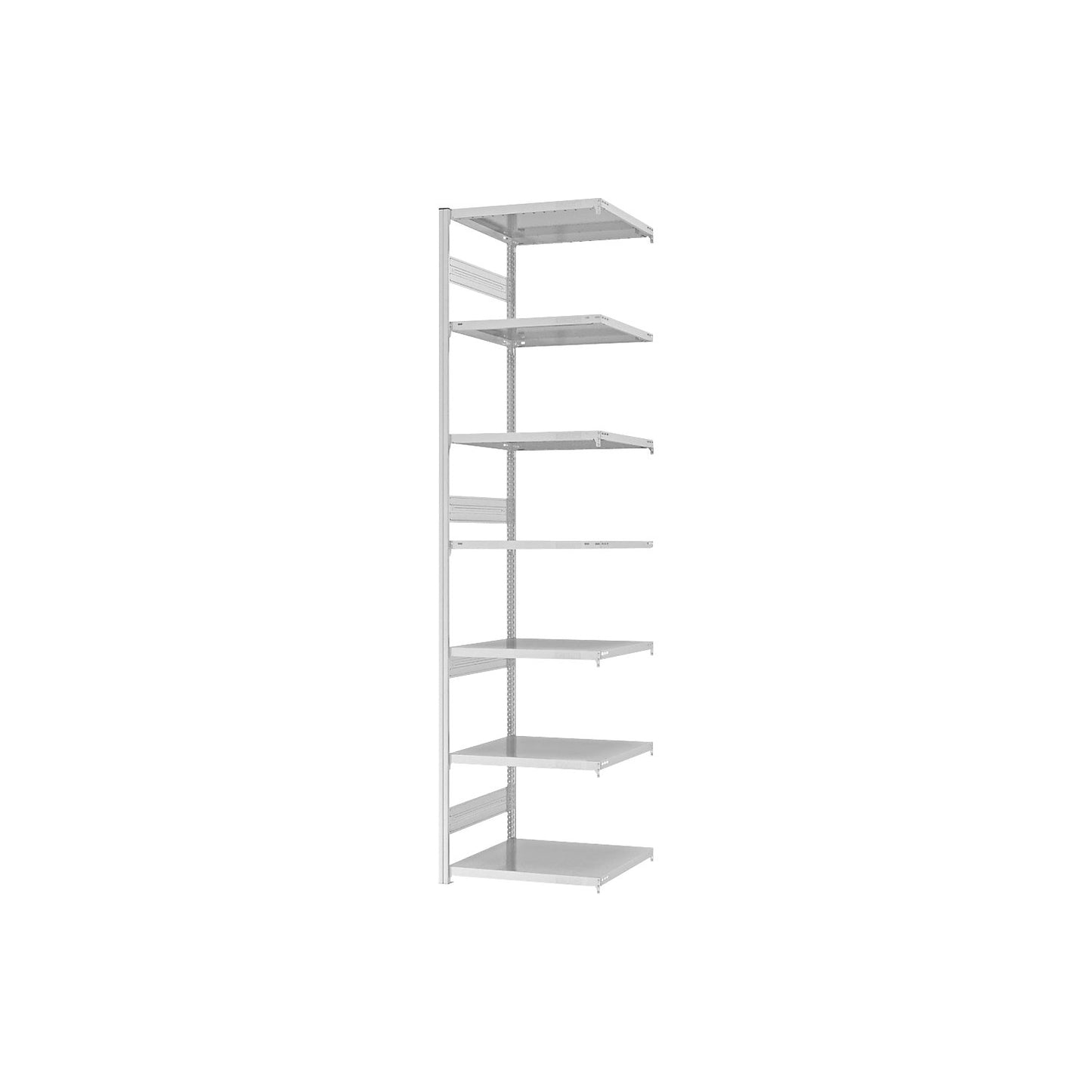 Heavy duty boltless shelving unit, double-sided, HxWxD 3000 x 750 x 600 mm, grey, extension shelf unit.
