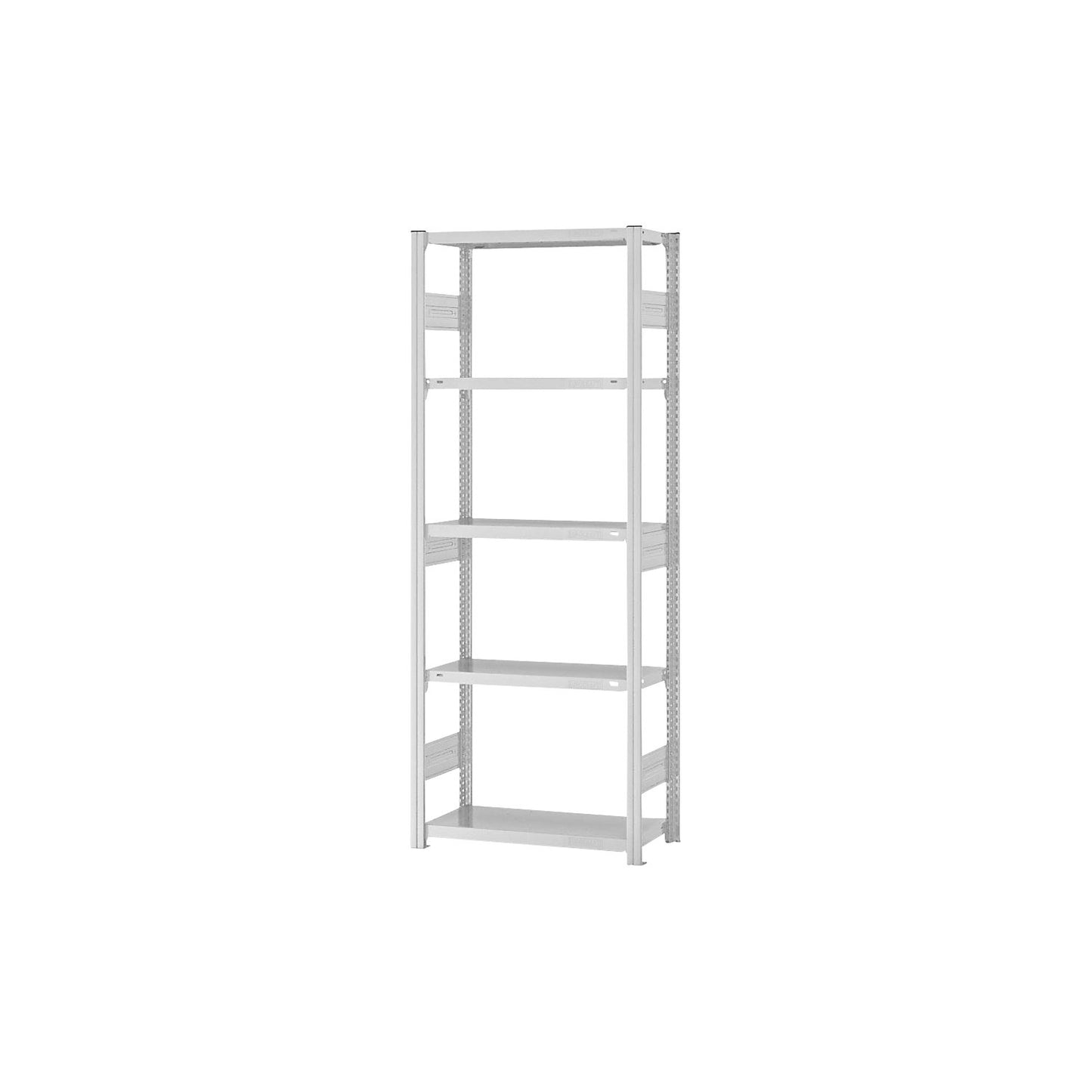 Heavy duty boltless shelving unit, double-sided, HxWxD 2000 x 750 x 300 mm, grey, standard shelf unit.
