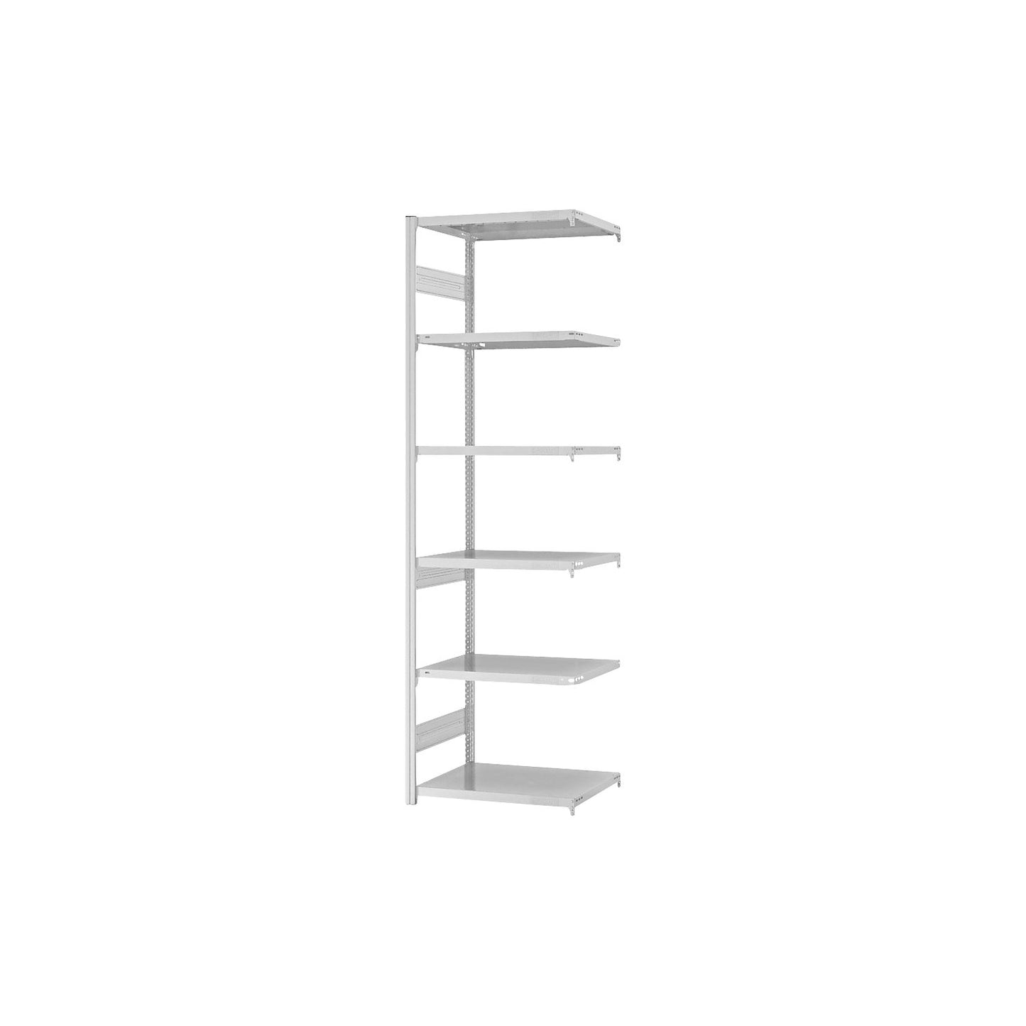 Heavy duty boltless shelving unit, double-sided, HxWxD 2500 x 750 x 500 mm, grey, extension shelf unit.