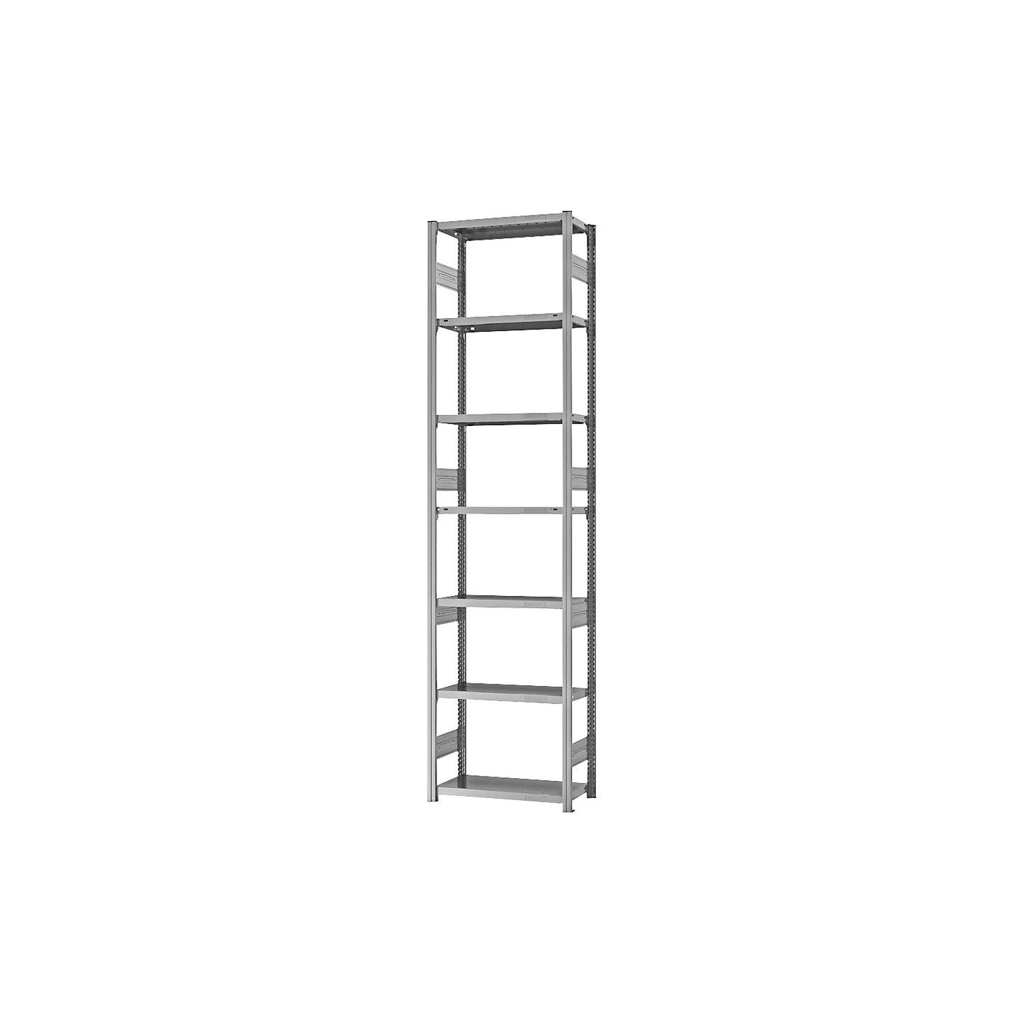 Heavy duty boltless shelving unit, double-sided, HxWxD 3000 x 750 x 300 mm, zinc plated, standard shelf unit.