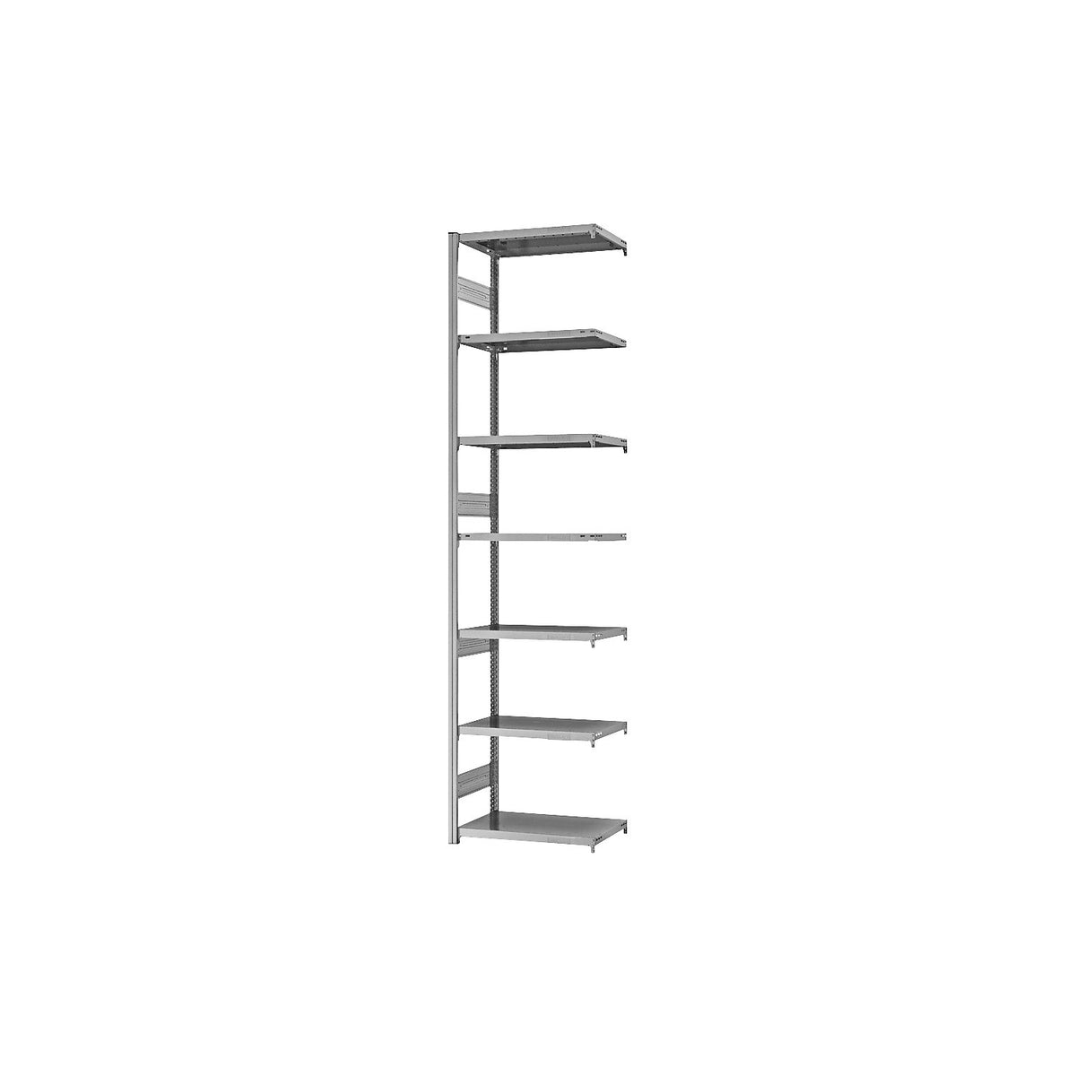Heavy duty boltless shelving unit, double-sided, HxWxD 3000 x 750 x 400 mm, zinc plated, extension shelf unit.