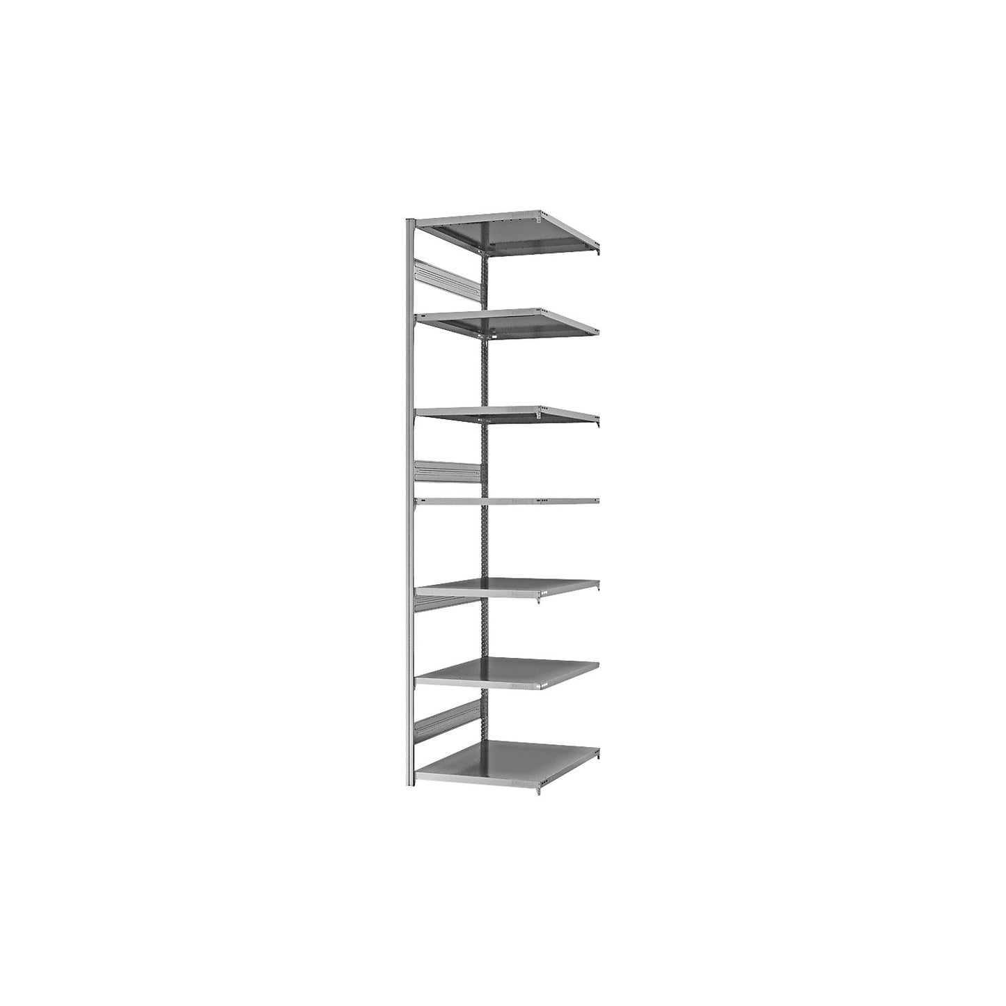 Heavy duty boltless shelving unit, double-sided, HxWxD 3000 x 750 x 800 mm, zinc plated, extension shelf unit.
