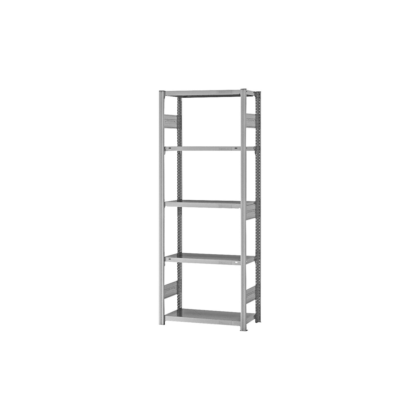 Heavy duty boltless shelving unit, double-sided, HxWxD 2000 x 750 x 300 mm, zinc plated, standard shelf unit.
