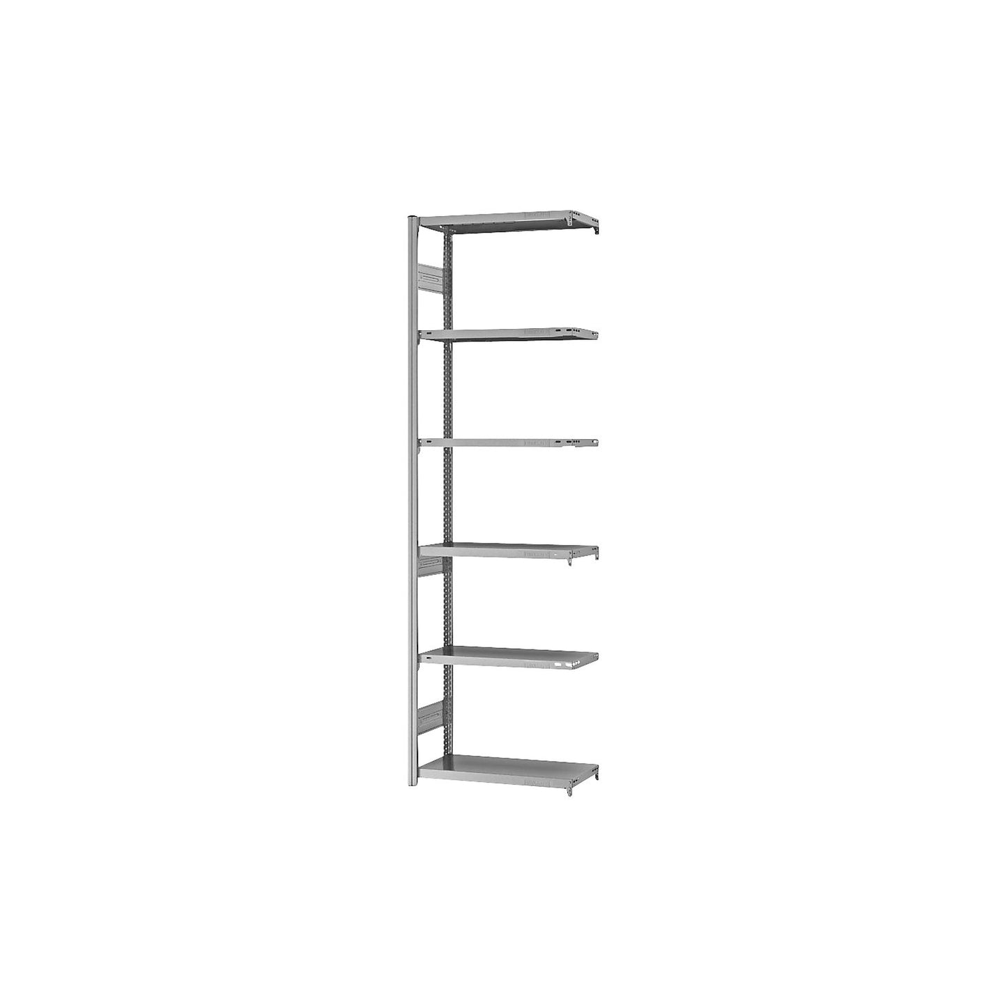 Heavy duty boltless shelving unit, double-sided, HxWxD 2500 x 750 x 300 mm, zinc plated, extension shelf unit.
