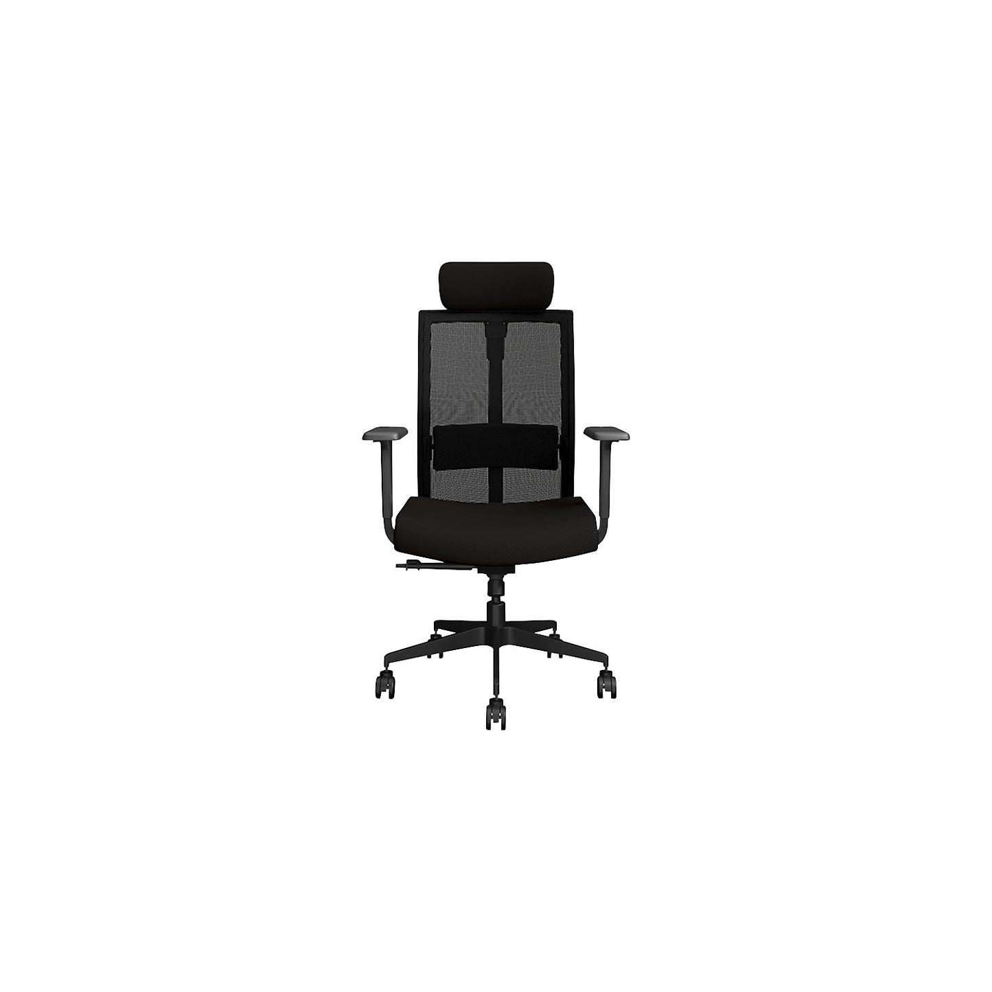 AERO office chair, with armrests, black, with head rest.