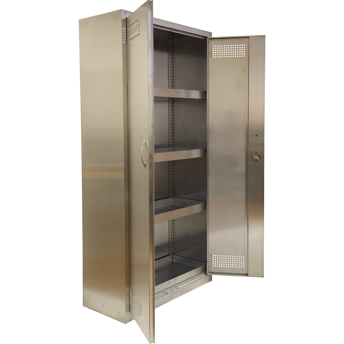 Environmental cupboard, stainless steel, HxWxD 1950 x 950 x 420 mm, with 4 tray shelves.