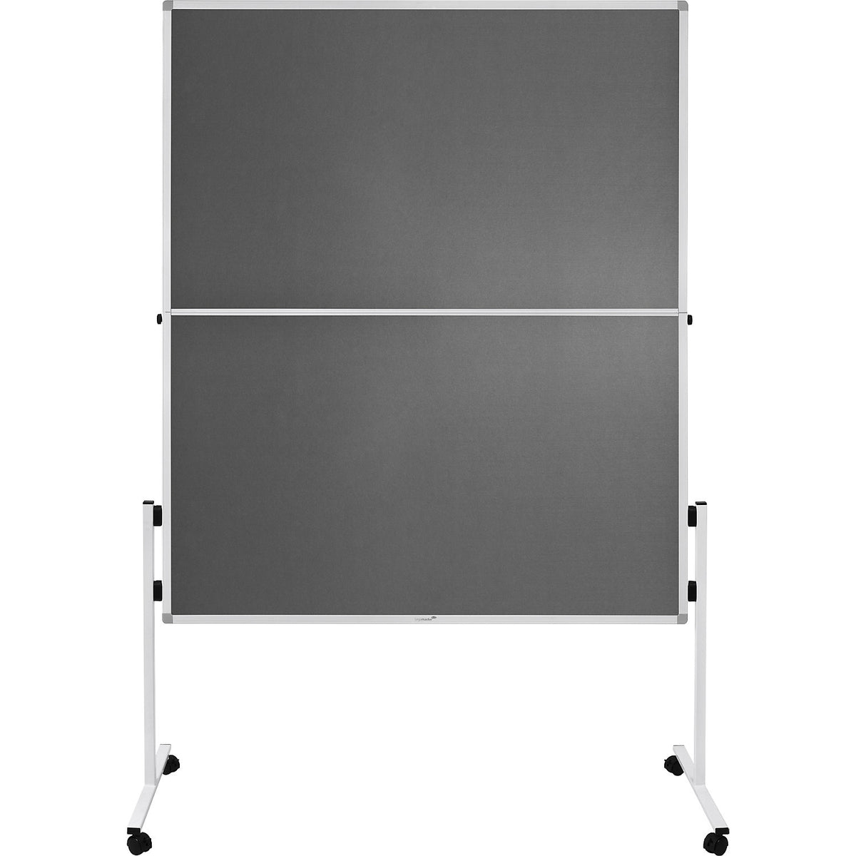 ECONOMY mobile pinboard, board size 1200 x 1500 mm, felt, grey, folding.