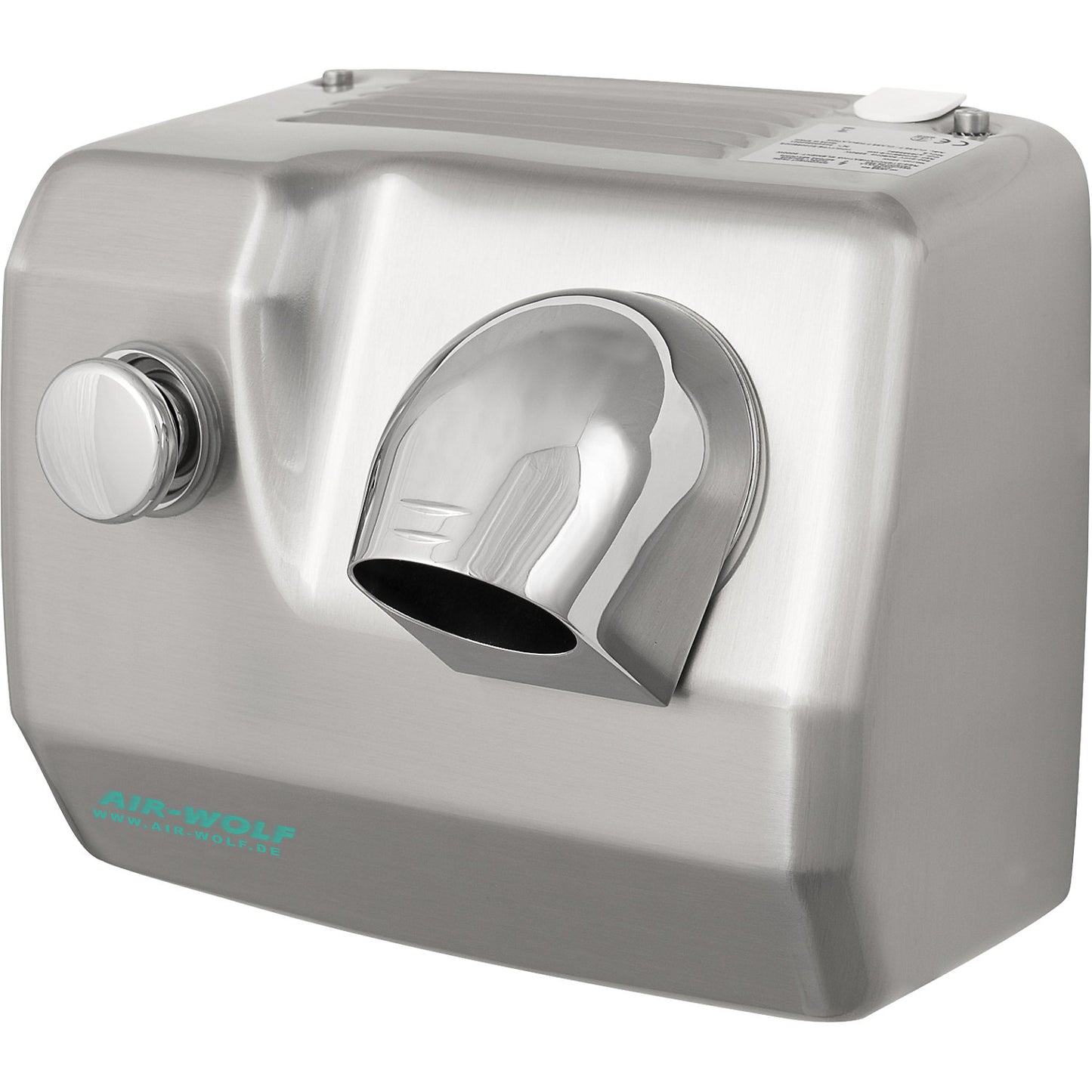 Wall-mounted hair dryer, HxWxD 248 x 278 x 235 mm, silver.
