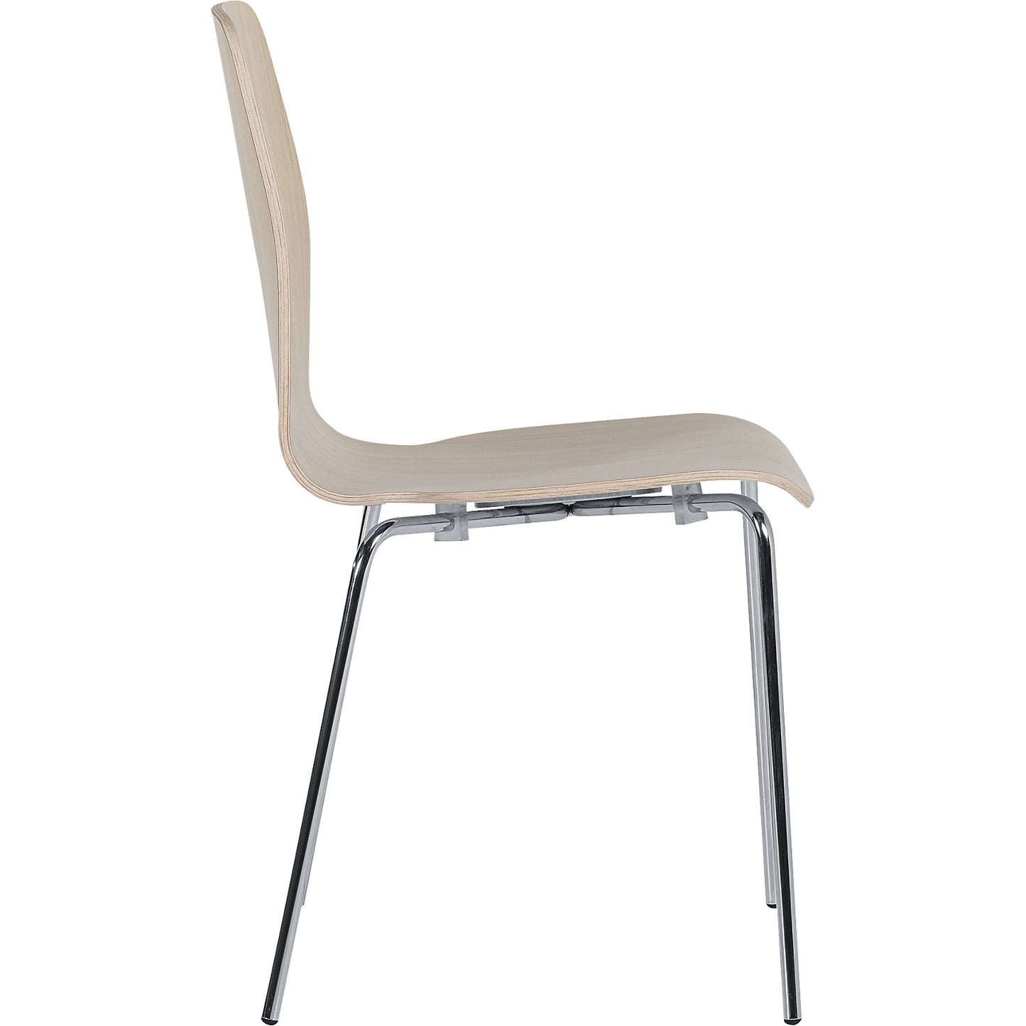 Alina stacking chair, stackable, pack of 4, oak/chrome.