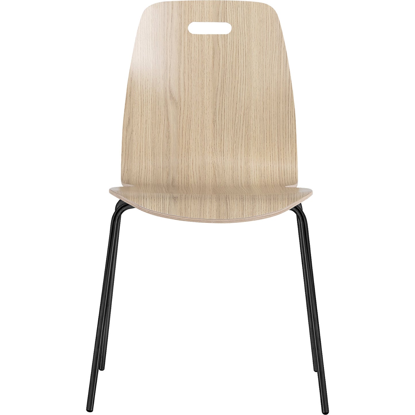 Alina stacking chair, stackable, pack of 4, oak/black.