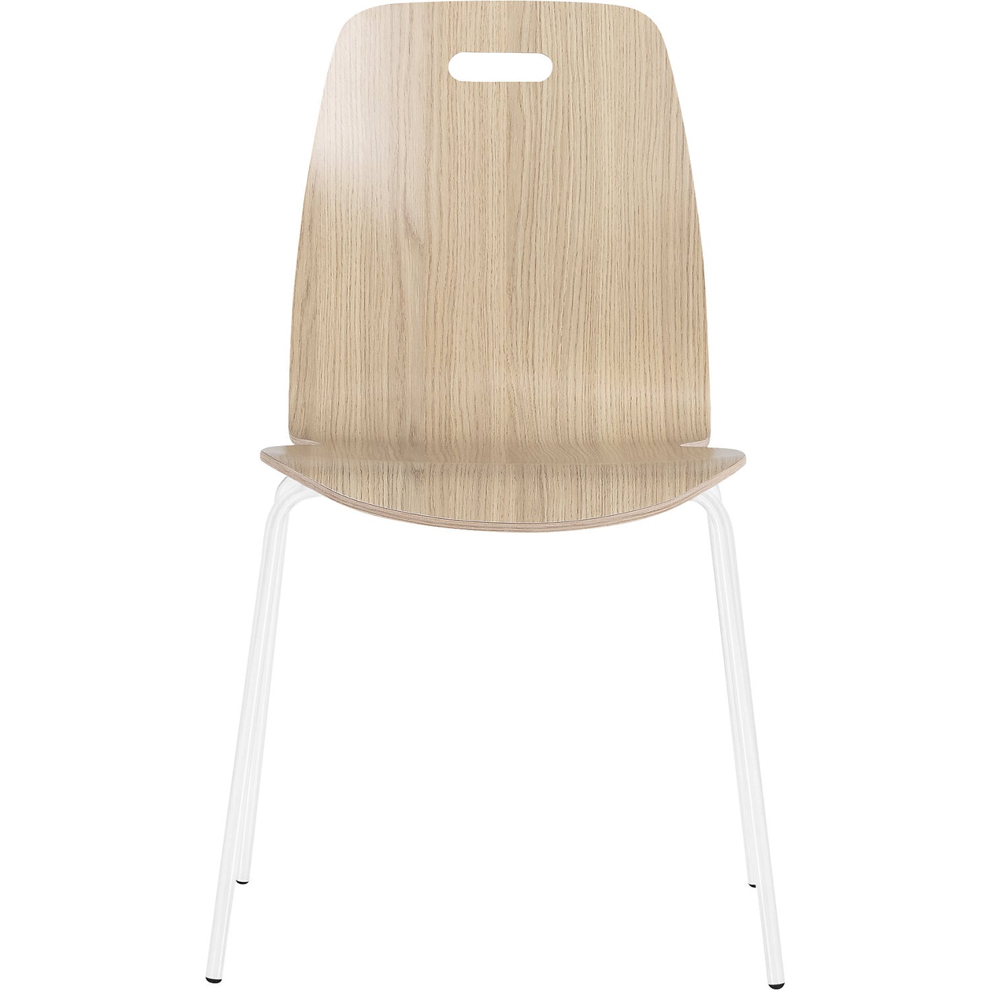 Alina stacking chair, stackable, pack of 4, oak/white.