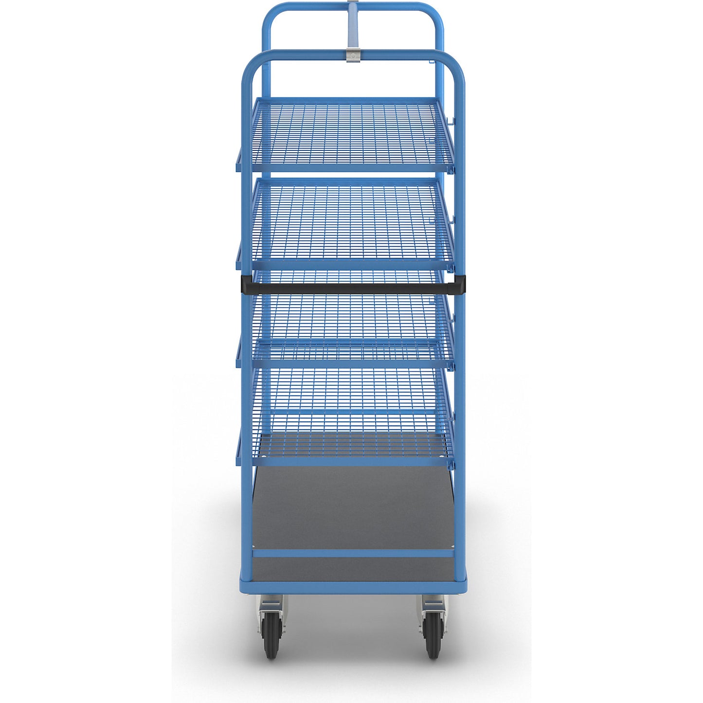 Shelf trolley, for 8 shelves, incl. 4 shelves, with mesh shelf.