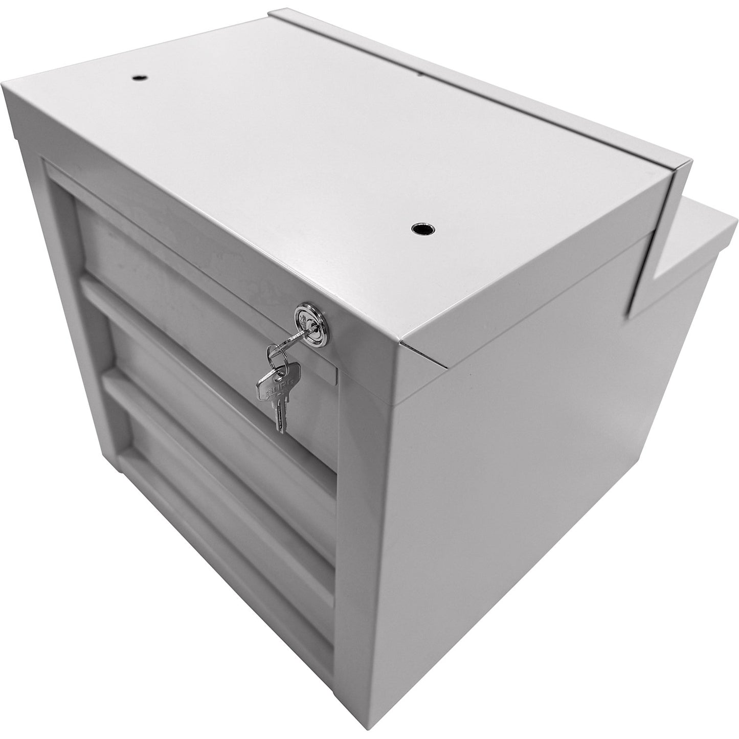 Drawer unit, with 3 drawers, for workbench, light grey RAL 7035.