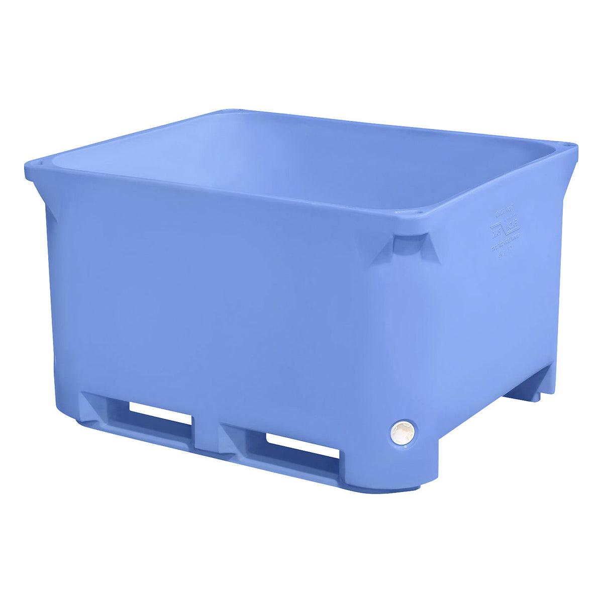 Insulated container, type B, capacity 620 l, LxWxH 1230 x 1030 x 750 mm, blue.
