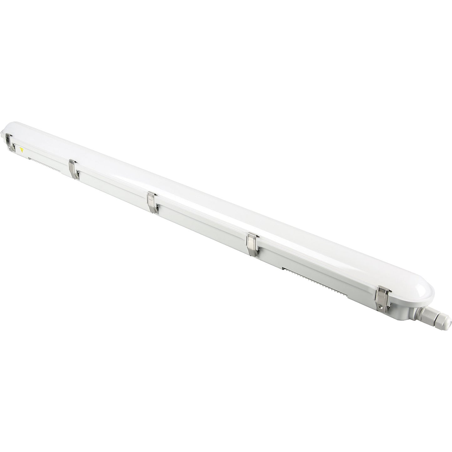 LED diffuser luminaire for damp rooms, 2 row lighting, LxWxH 1510 x 82 x 75 mm, 6500 K.