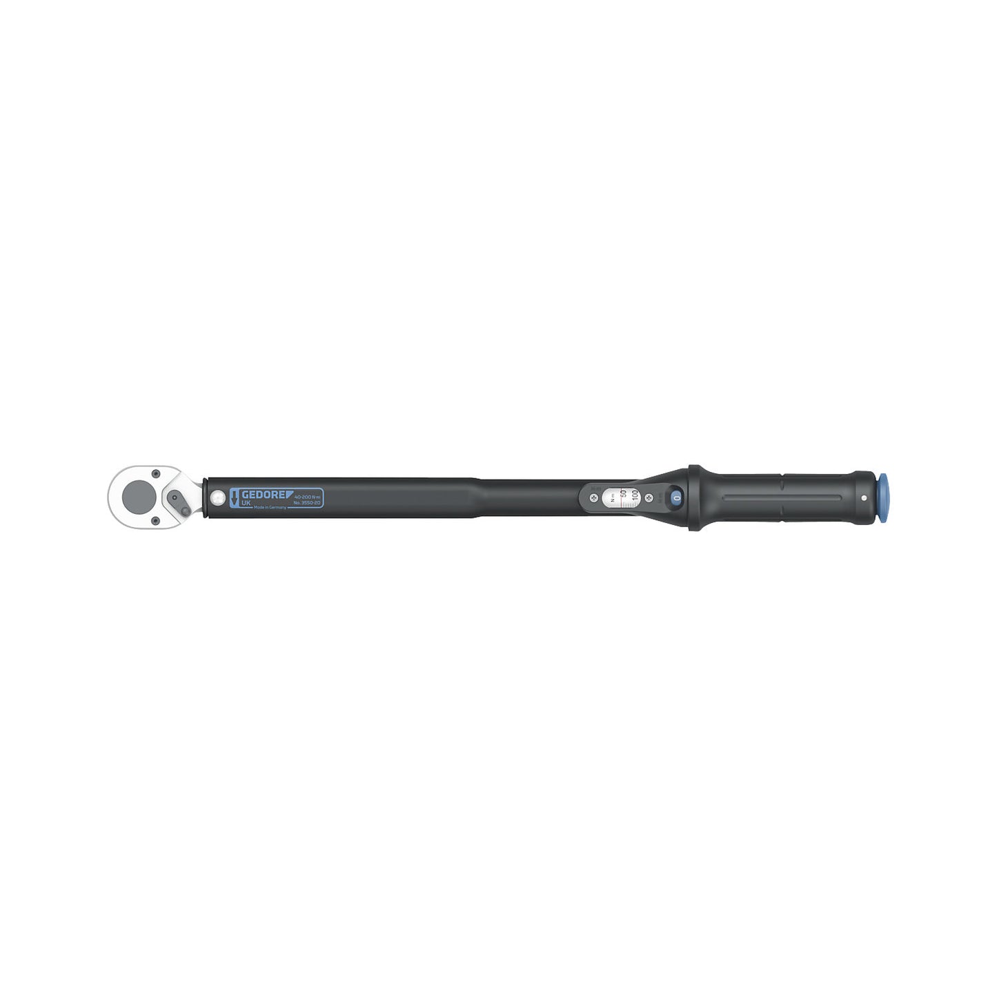 TORCOFLEX UK 1/2'' 40-200 Nm torque wrench, length 500 mm, with test certificate.