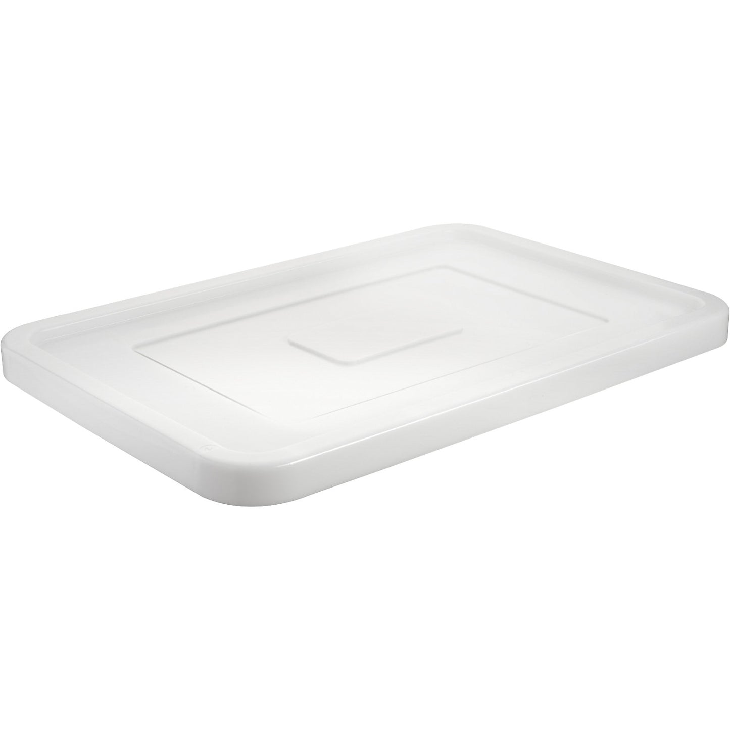 Push-on lid plastic container, stackable, LxWxH 600 x 400 x 20 mm.