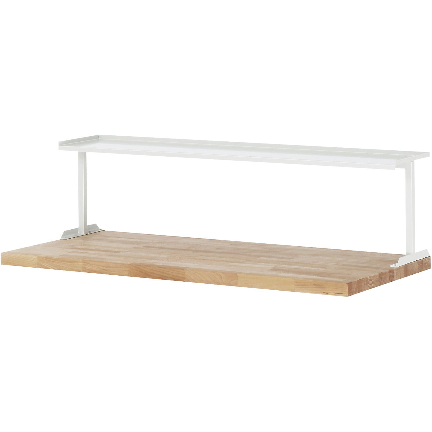 Shelf, for installation on a workbench, light grey RAL 7035, WxDxH 2500 x 300 x 375 mm.