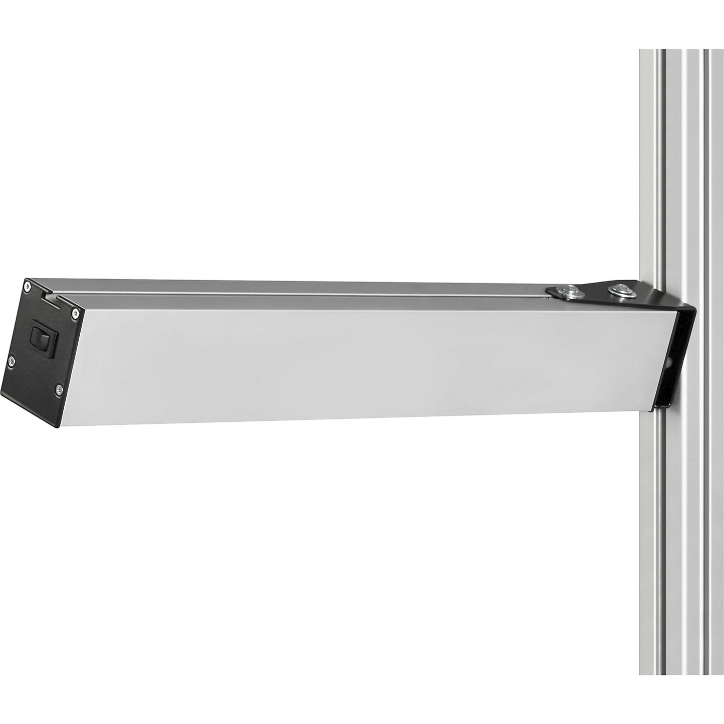 LED workplace lamp, installed at the side on modular supports, WxDxH 500 x 52 x 65 mm.