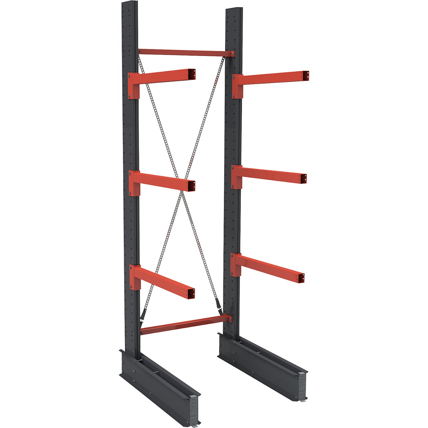 Cantilever racking unit Igor Super Heavy-Duty, single sided, HxW 4000 x 1200 mm, interval 1500 mm, standard shelf unit.