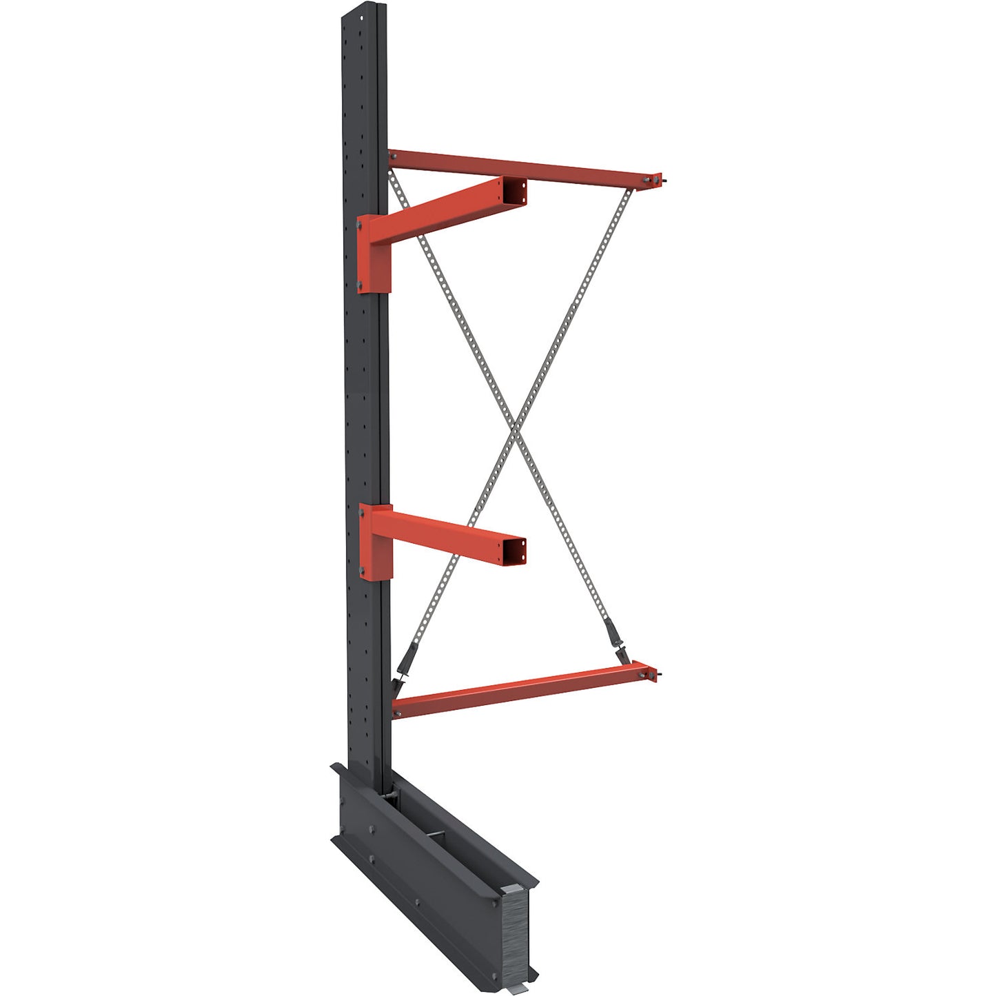 Cantilever racking unit Igor Super Heavy-Duty, single sided, HxW 3000 x 1000 mm, interval 2000 mm, extension shelf unit.