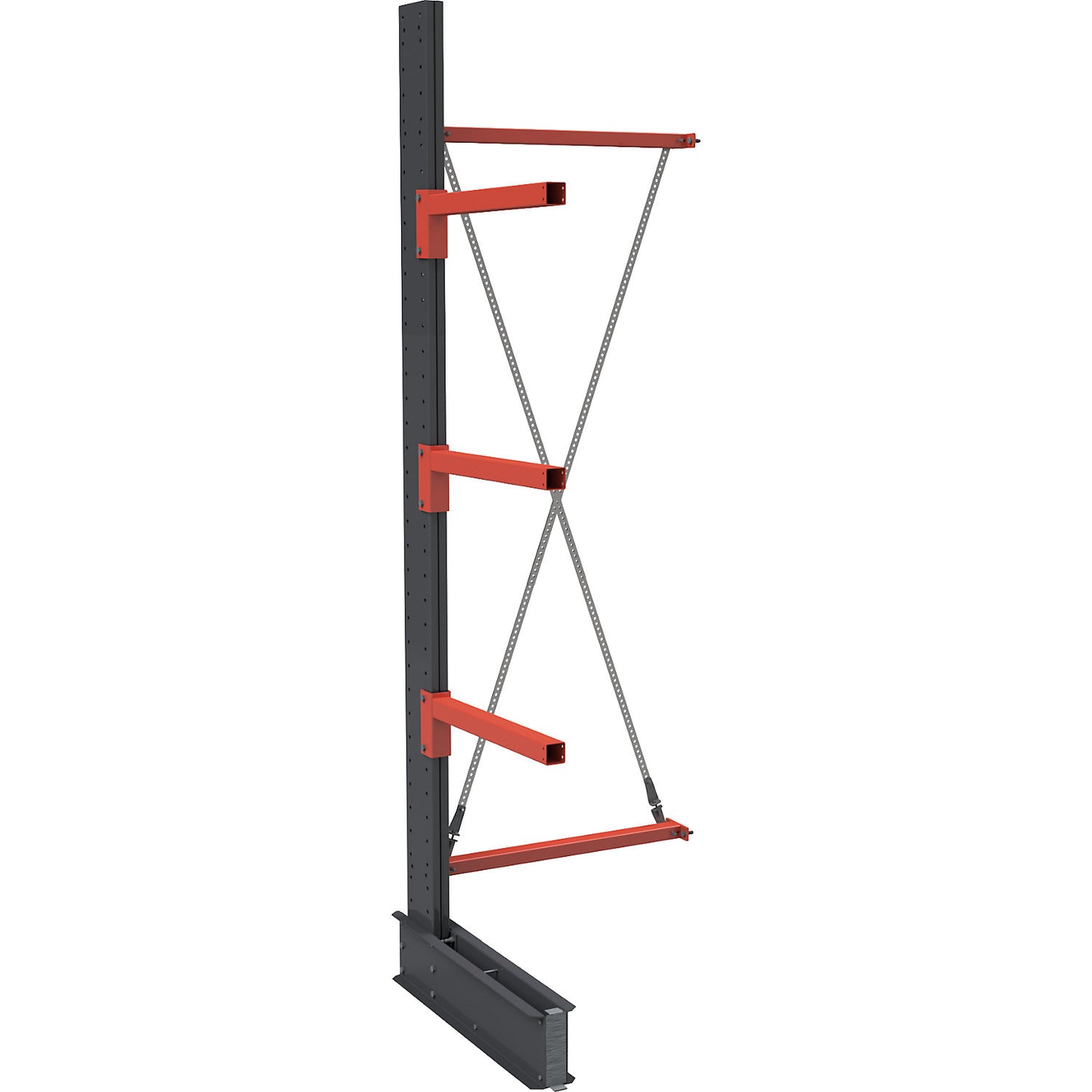 Cantilever racking unit Igor Super Heavy-Duty, single sided, HxW 4000 x 1000 mm, interval 2000 mm, extension shelf unit.
