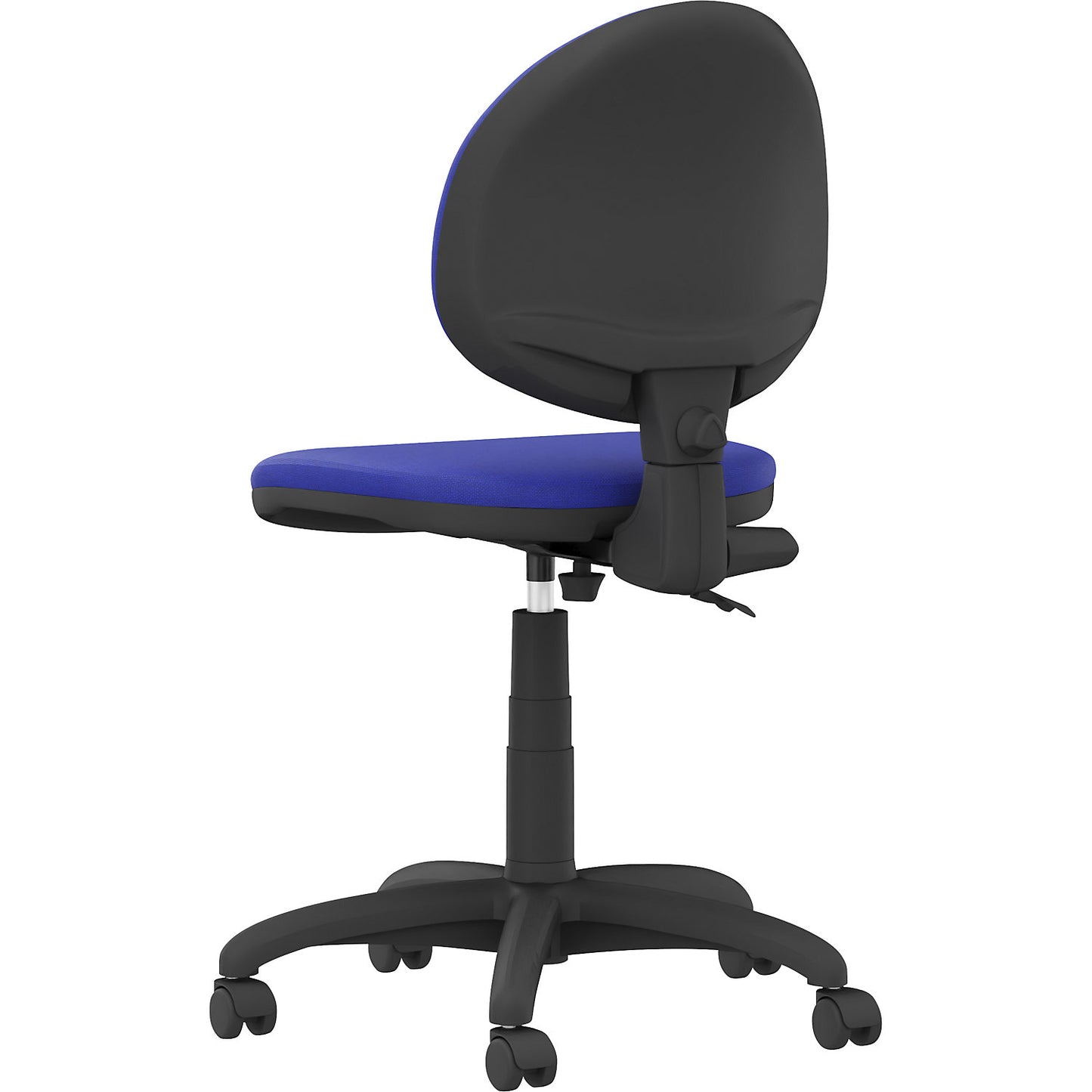 Smart office chair, without armrests, with permanent contact mechanism, blue.